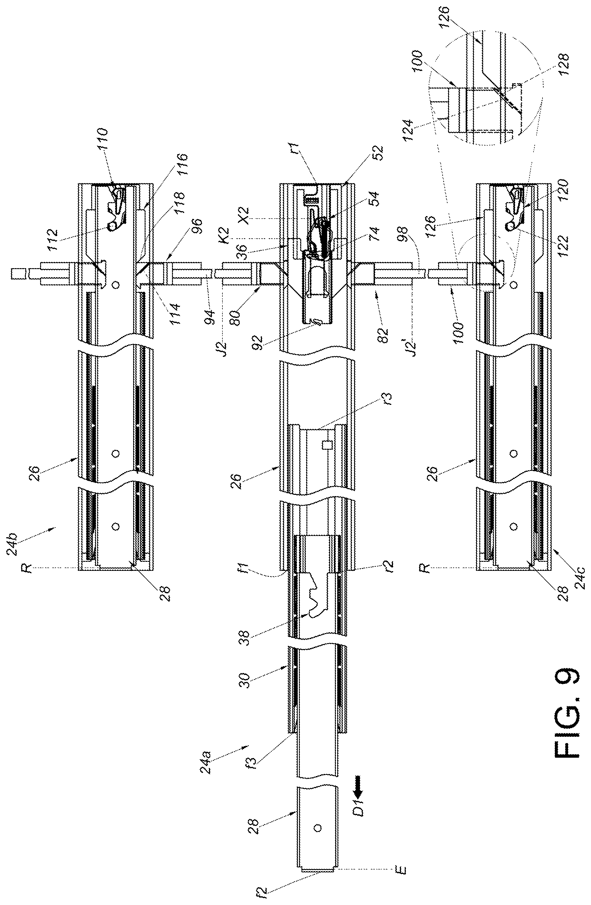 Patent US12305428 Figure 9 – Furniture assembly