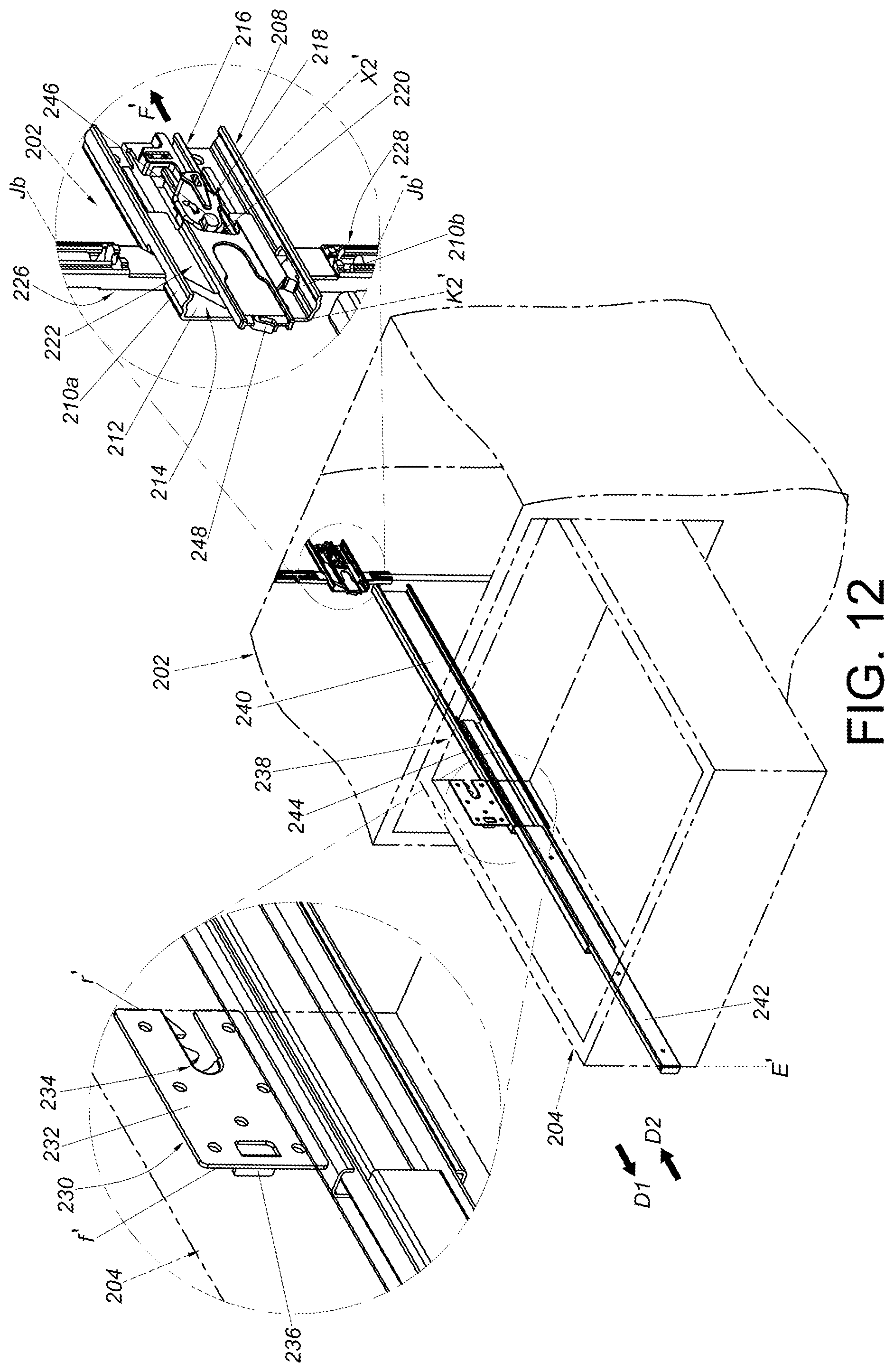 Patent US12305428 Figure 12 – Furniture assembly