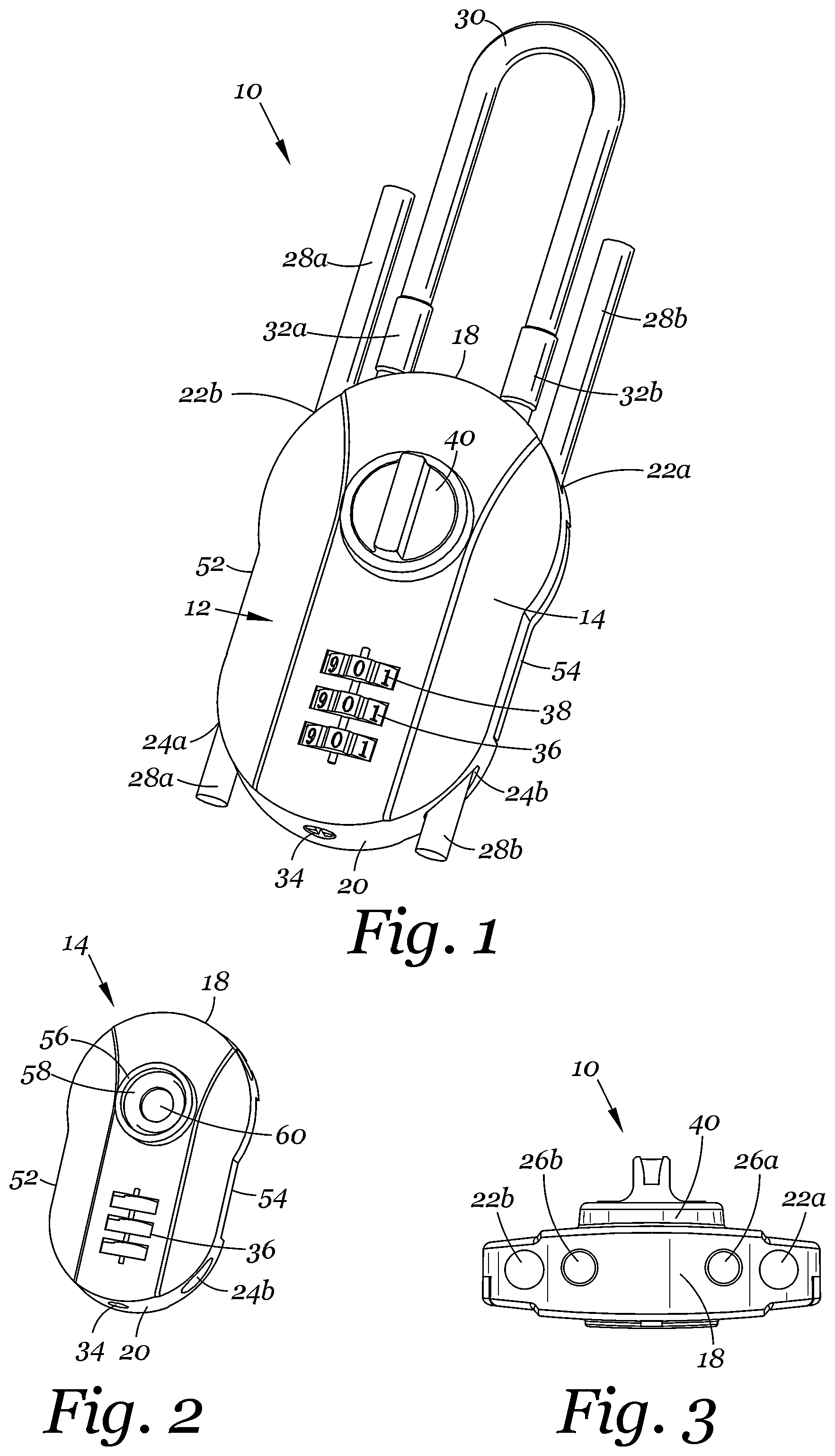 Patent US12305429 Figure 1 – Cable lock