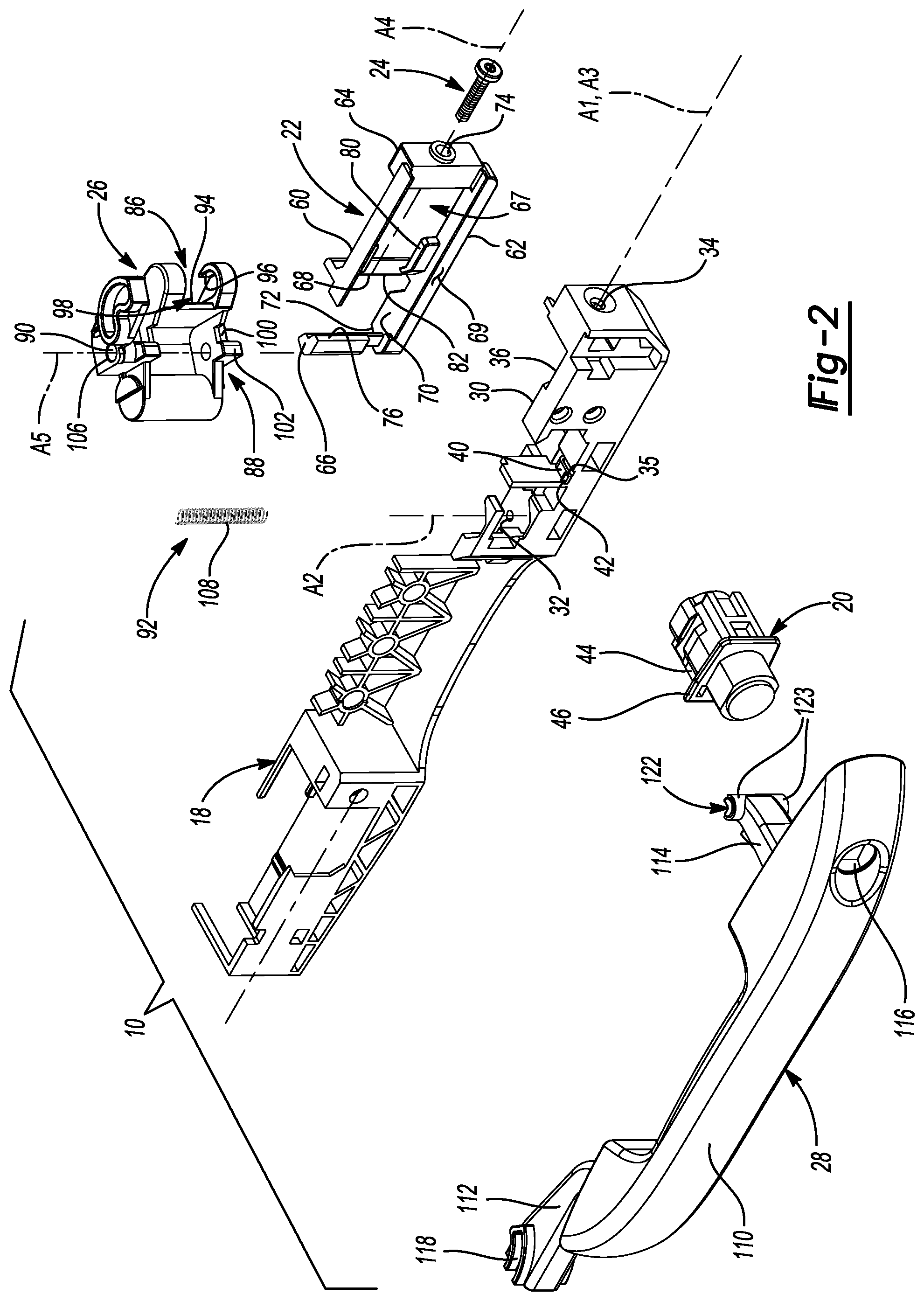 Patent US12305430 Figure 3 – Door handle assembly and related methods