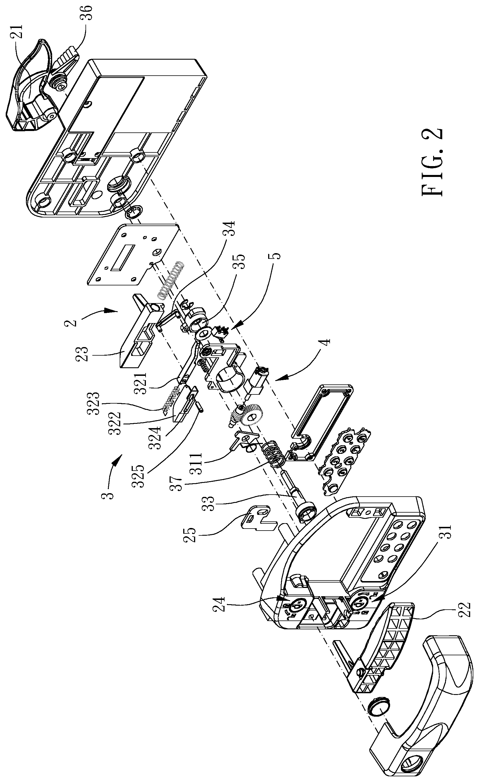 Patent US12305431 Figure 2 – Vehicle door lock assembly