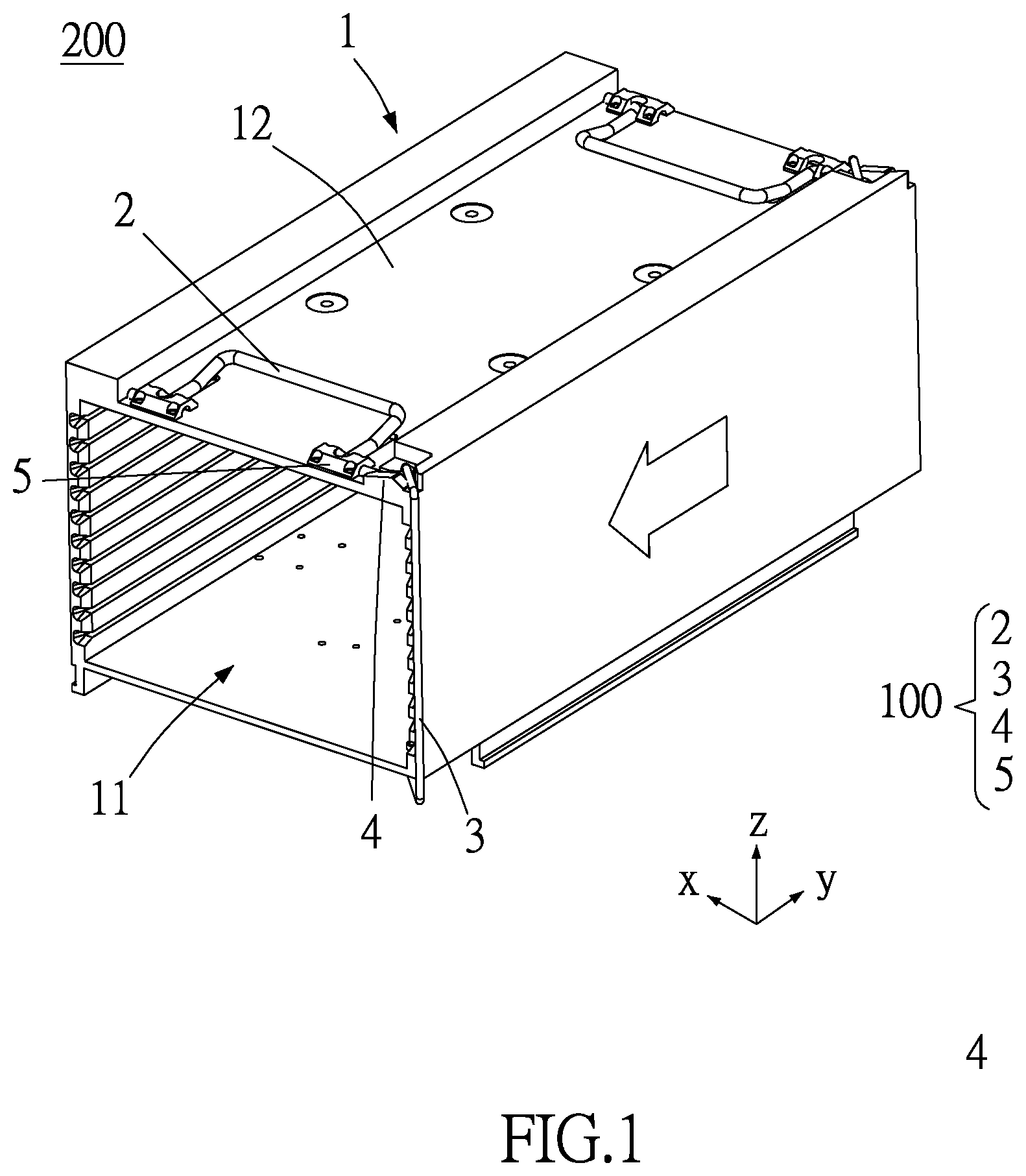 Patent US12305434 Figure 1 – Locking device and container using the same