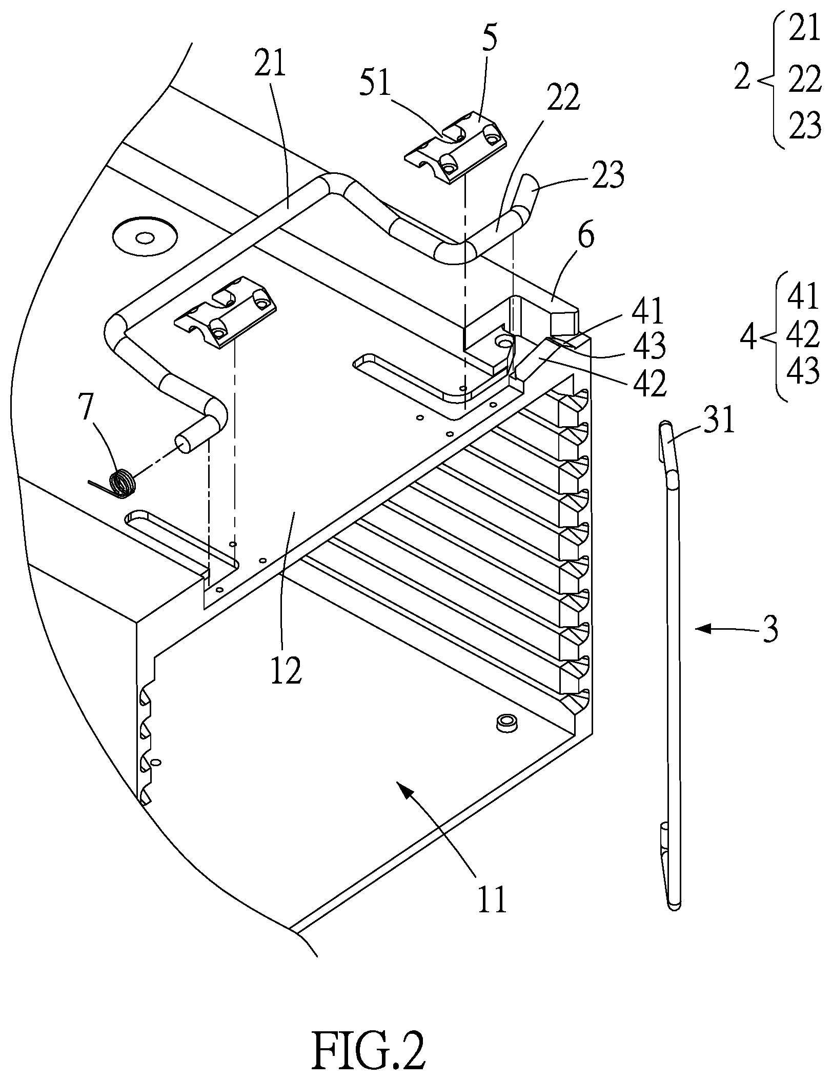 Patent US12305434 Figure 2 – Locking device and container using the same