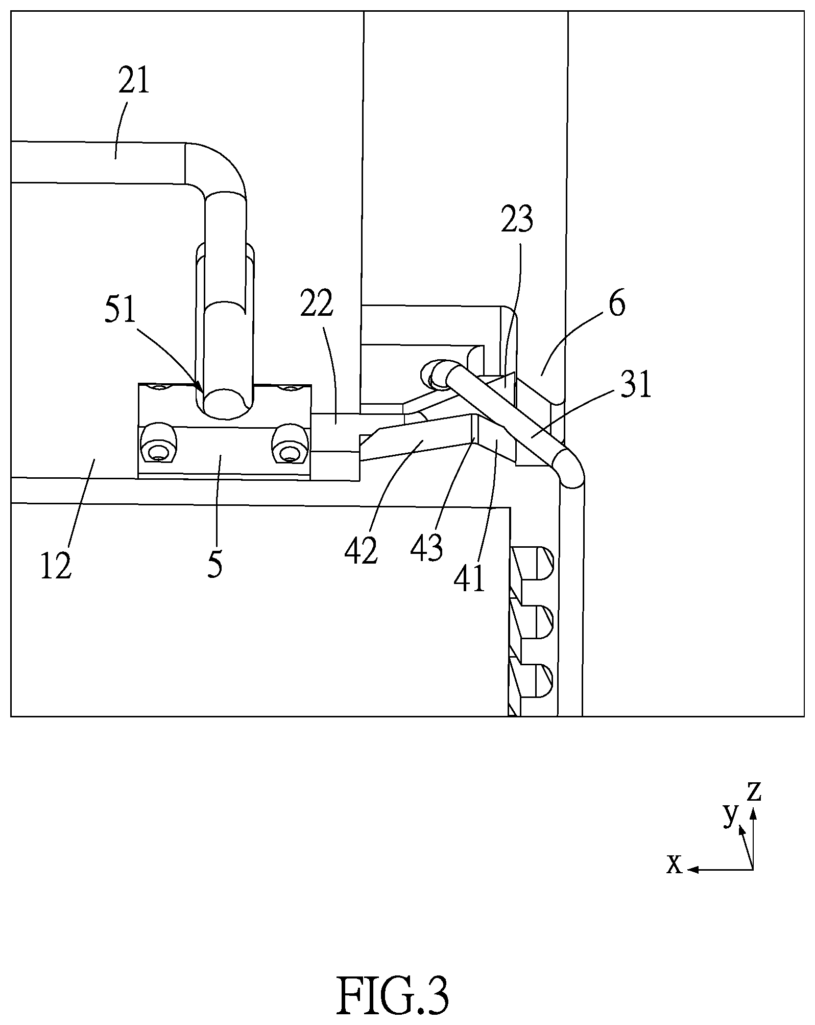 Patent US12305434 Figure 3 – Locking device and container using the same