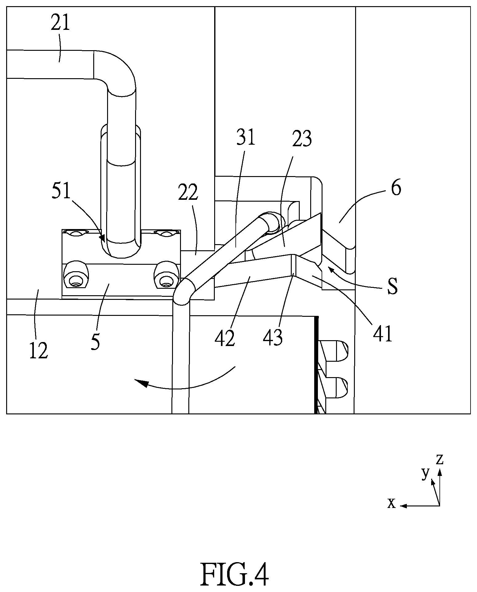Patent US12305434 Figure 4 – Locking device and container using the same