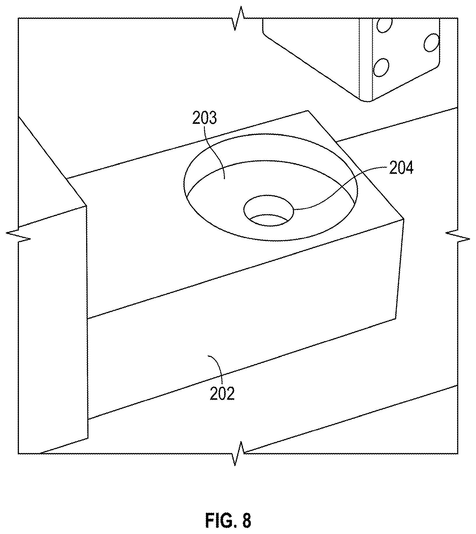 Patent US12305435 Figure 8 – Multiple axis adjustable pivot bearing assembly comprising a pivot mount block