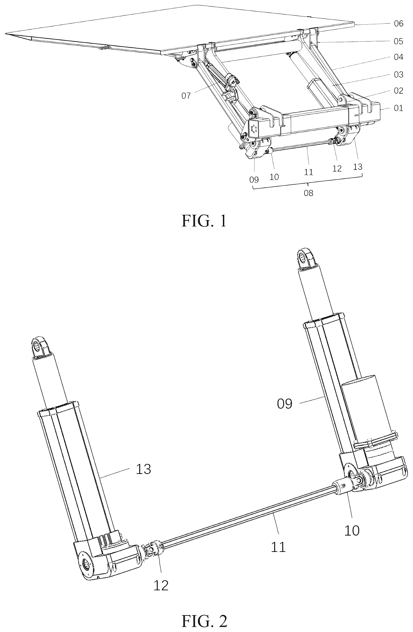 Patent US12305440 Figure 1 – Single motor-driven double push rod electric vehicle tailgate system
