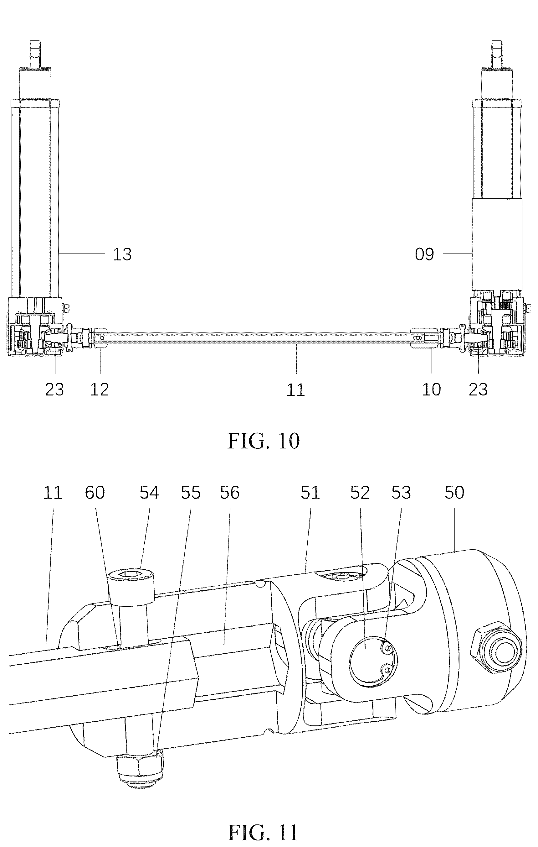 Patent US12305440 Figure 6 – Single motor-driven double push rod electric vehicle tailgate system