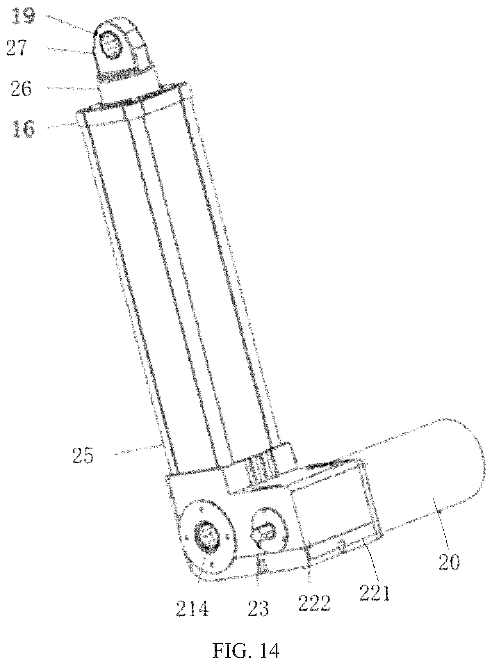 Patent US12305440 Figure 8 – Single motor-driven double push rod electric vehicle tailgate system