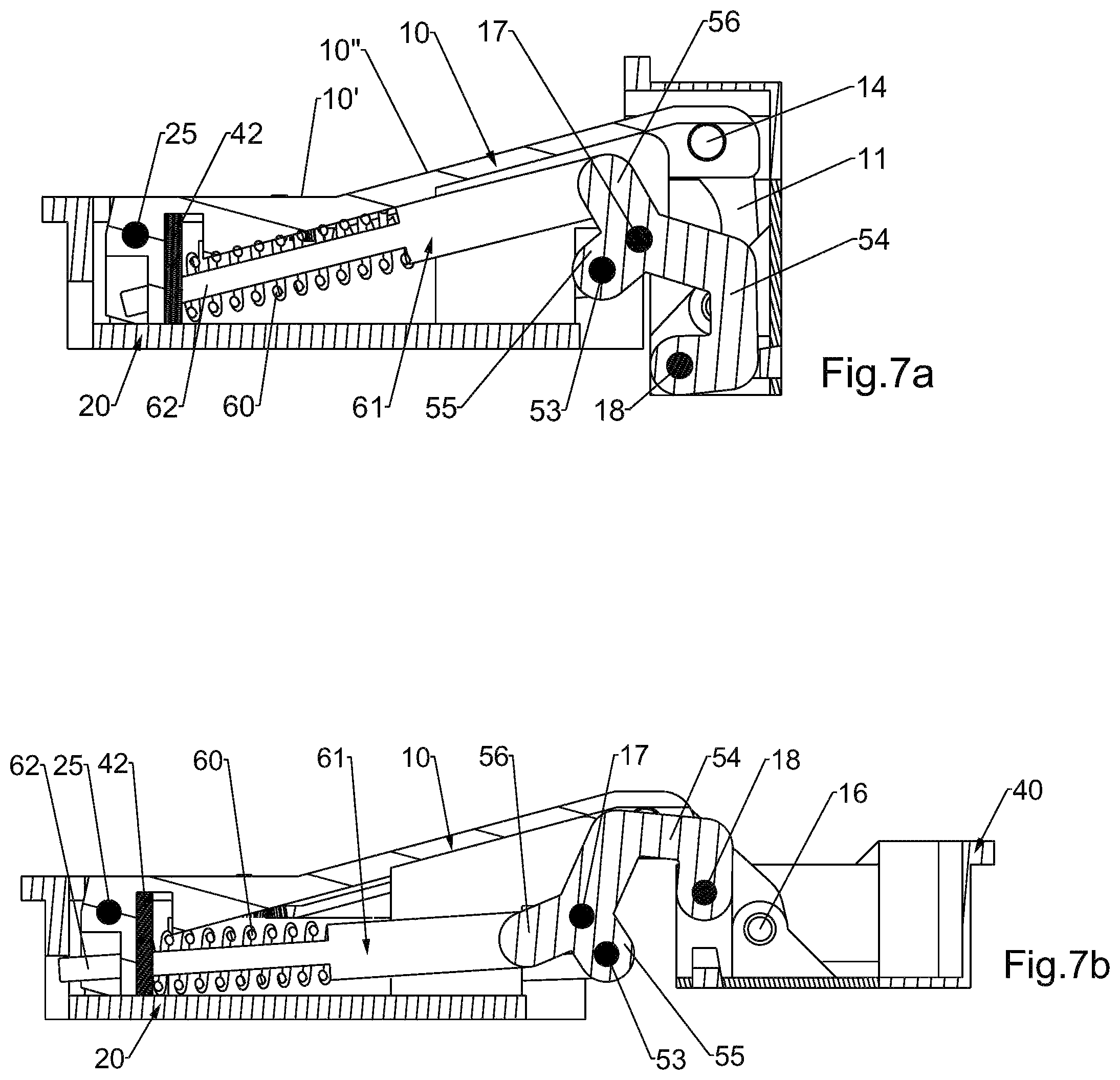 Patent US12305441 Figure 7 – Cushioned hinge for doors of furniture items and the like