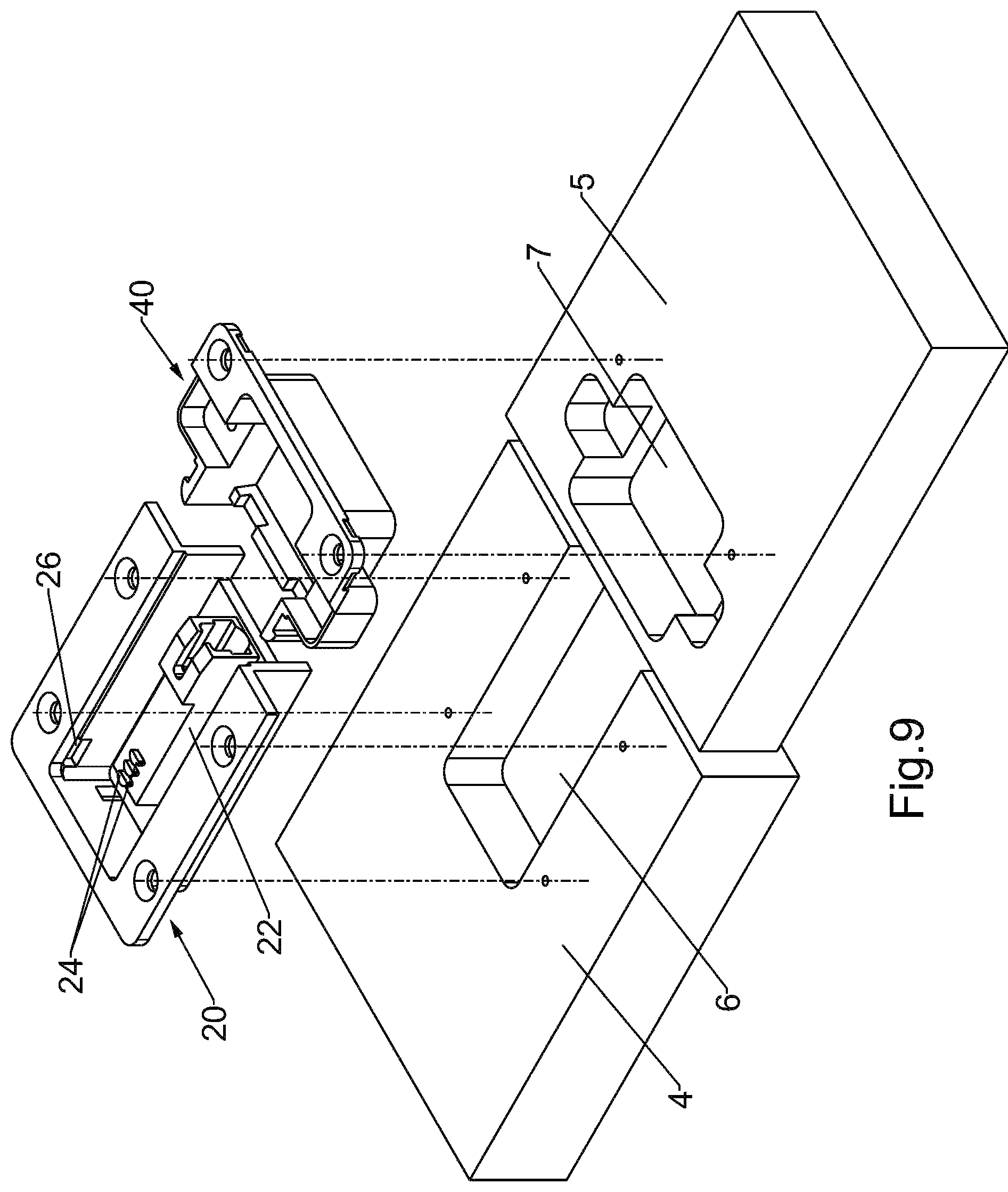 Patent US12305441 Figure 9 – Cushioned hinge for doors of furniture items and the like