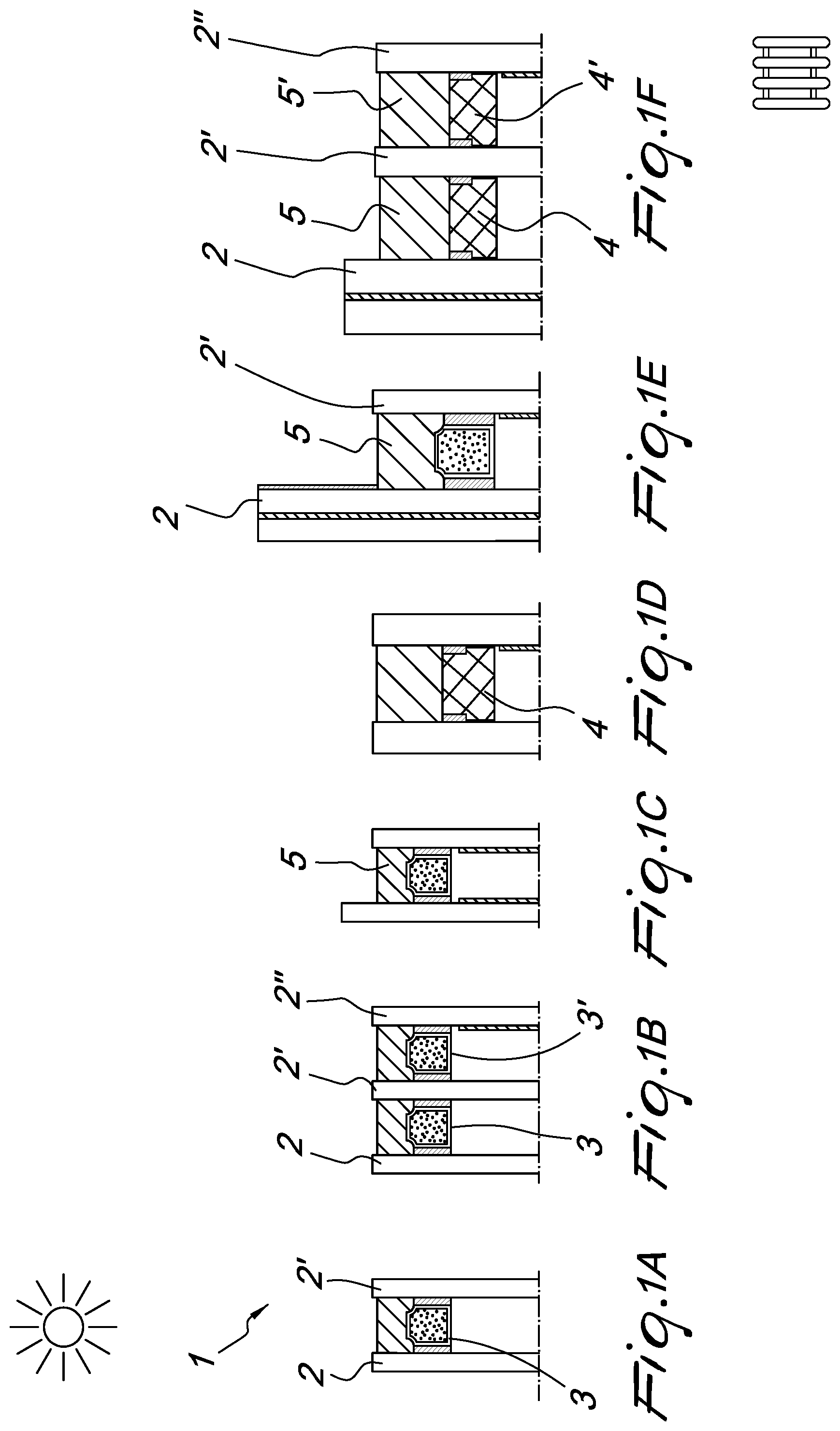 Patent US12305442 Figure 1 – Automatic machine and automatic method for sealing the perimetric edge of insulating glass constituted by glass panes of different dimensions
