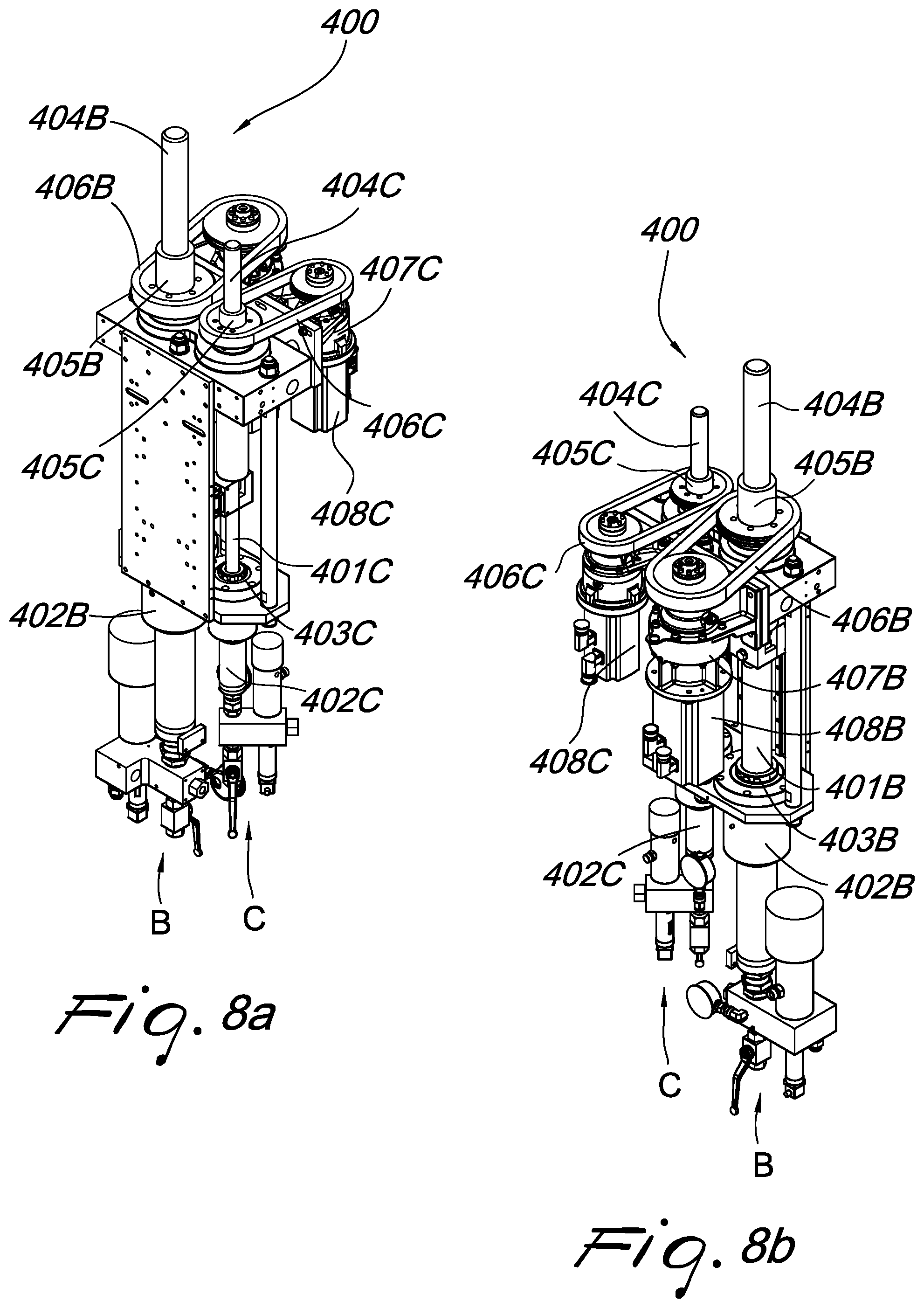 Patent US12305442 Figure 8 – Automatic machine and automatic method for sealing the perimetric edge of insulating glass constituted by glass panes of different dimensions