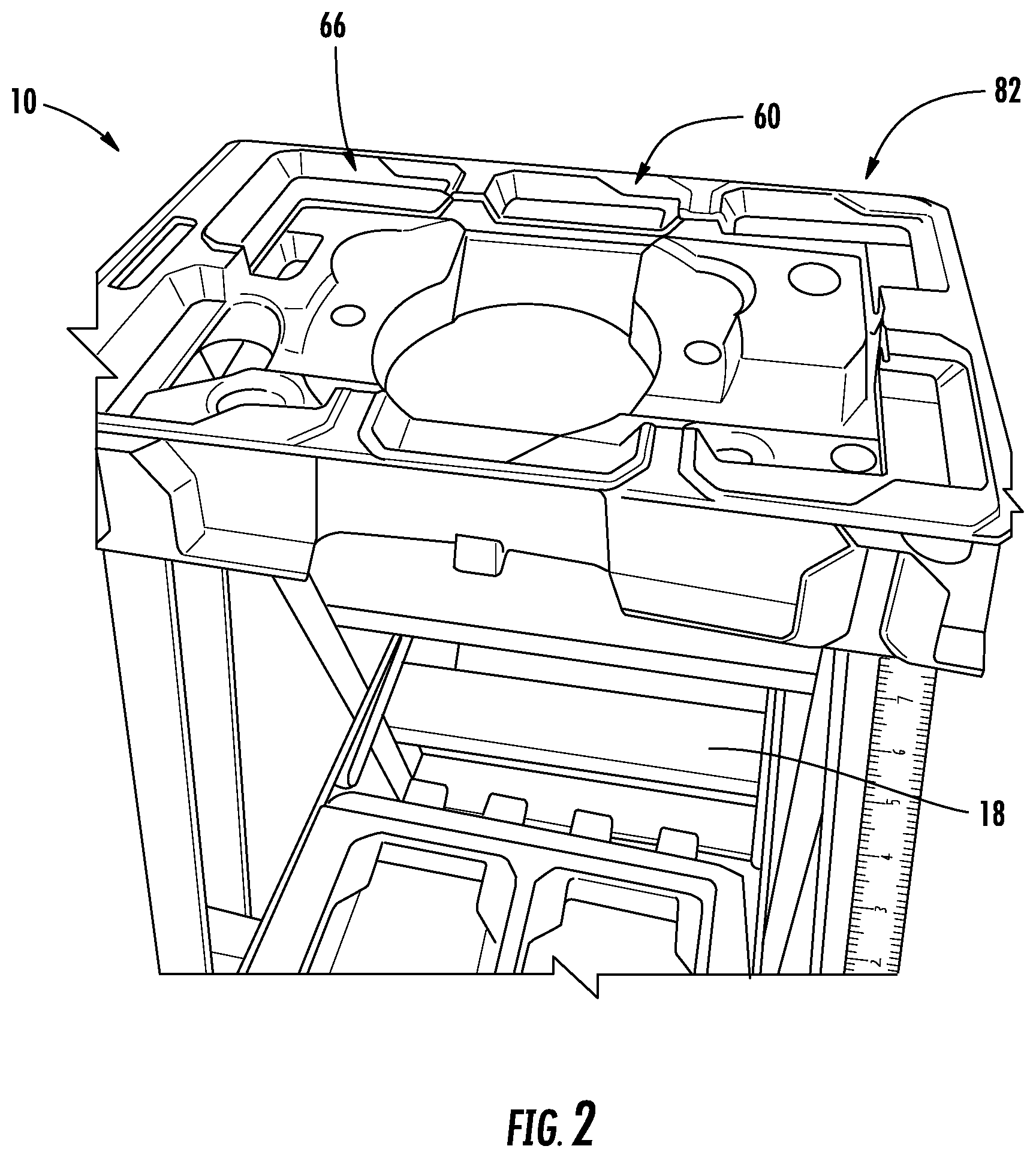 Patent US12305447 Figure 2 – Increased and improved functionality for a ladder