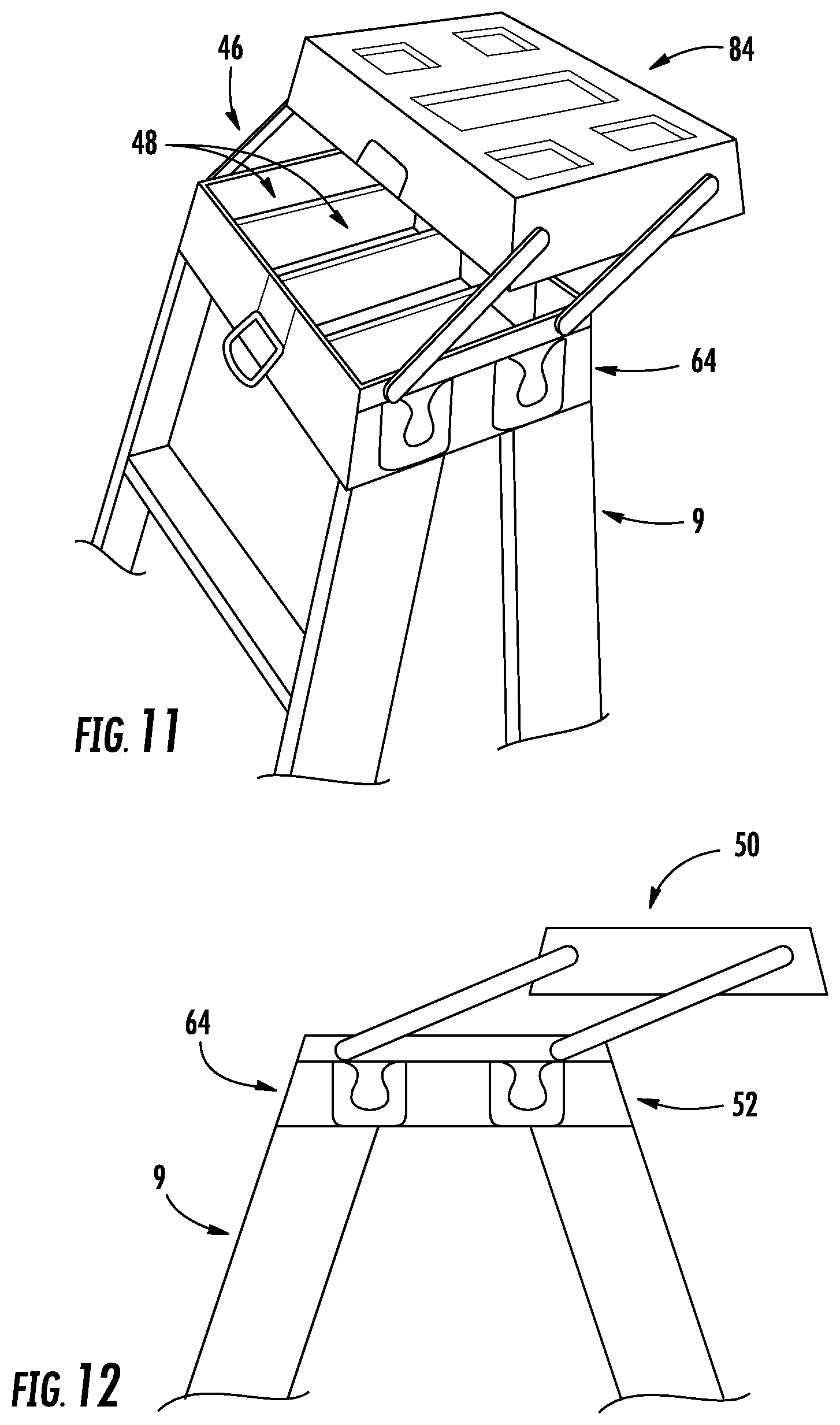 Patent US12305447 Figure 8 – Increased and improved functionality for a ladder