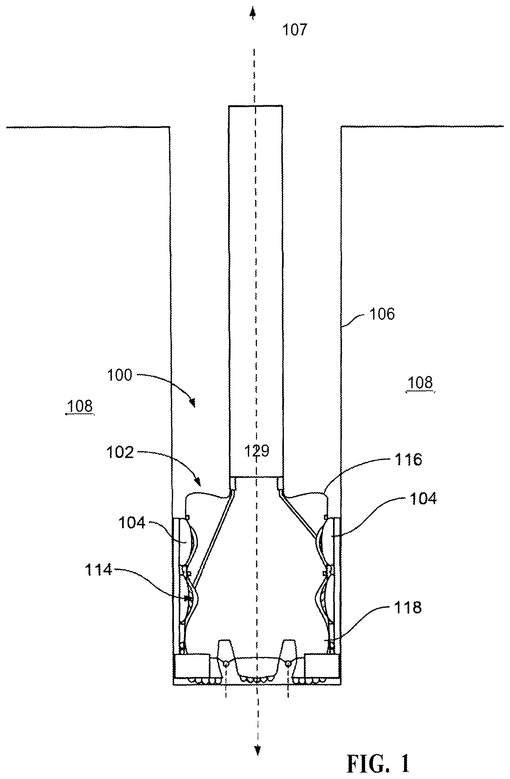 Patent US12305449 Figure 1 – Reamer drill bit