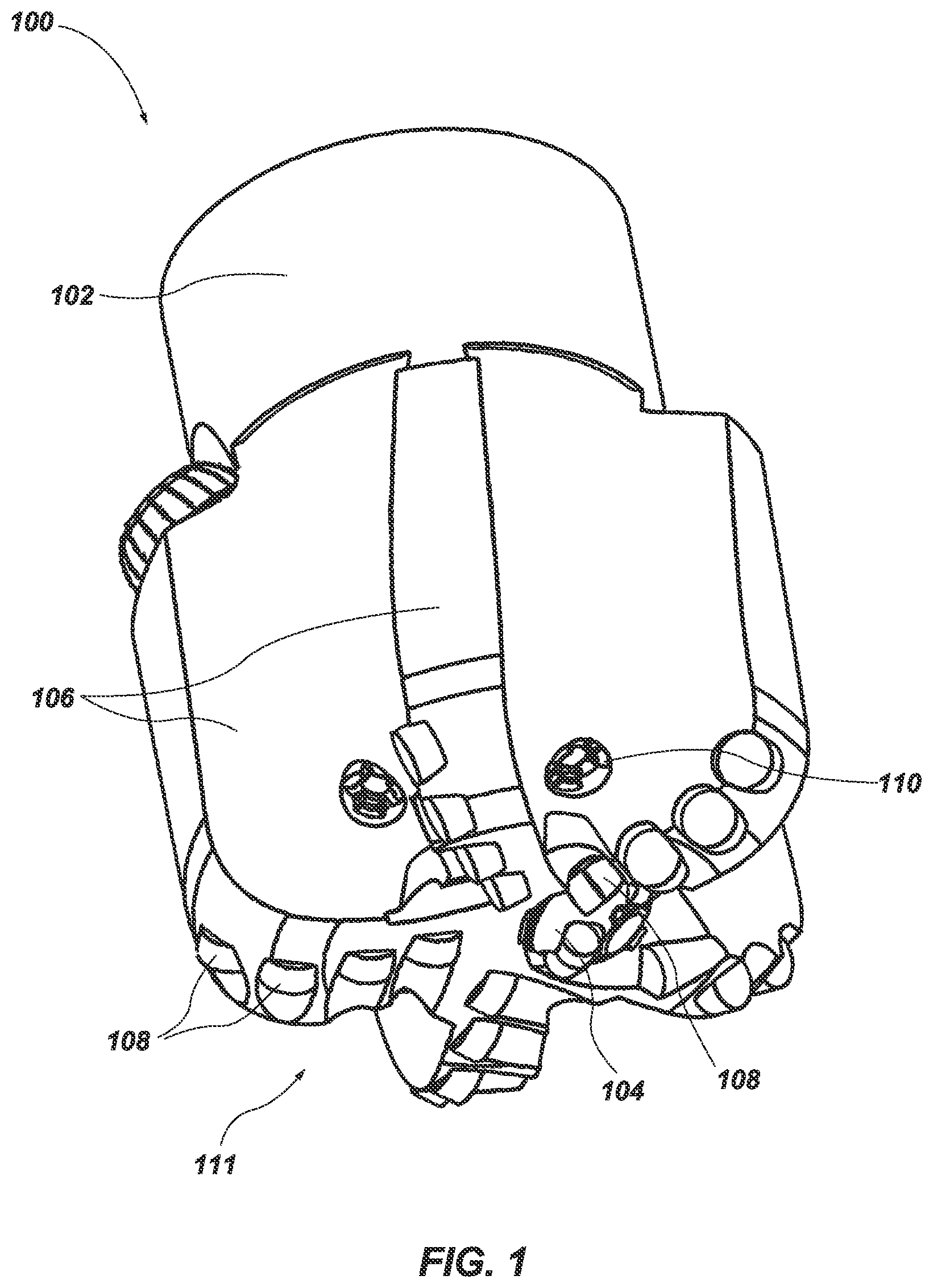 Patent US12305450 — Downhole earth-boring rotary drill bits comprising center cutting modules and related methods — Figure 1