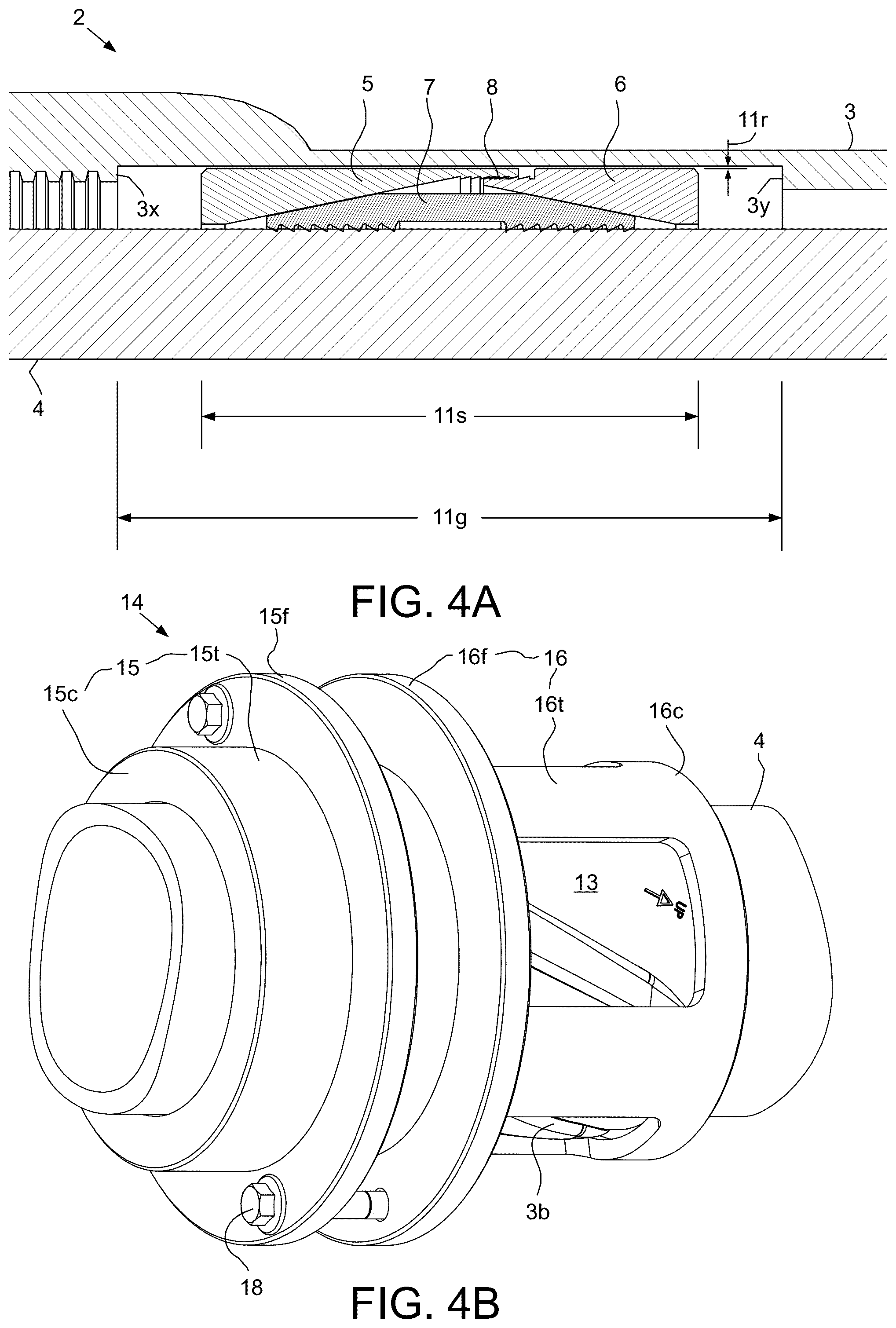 Patent US12305452 Figure 4 – Centralizer having internal stop collar