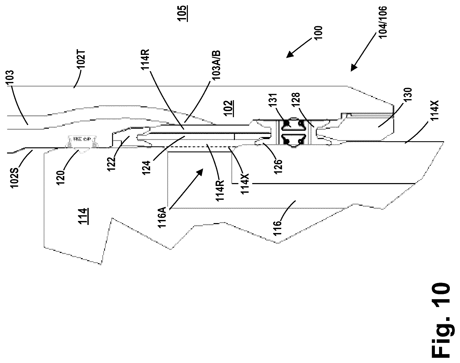Patent US12305454 Figure 9 – One-piece production/annulus bore stab with integral flow paths