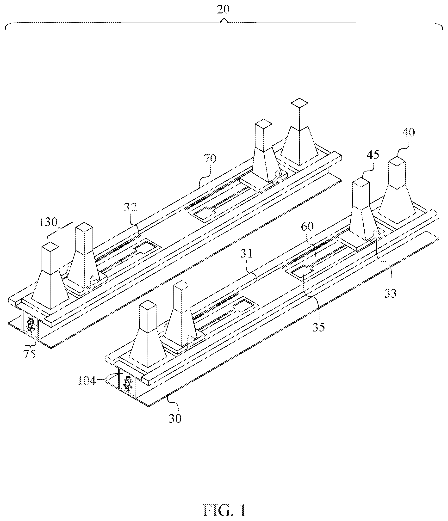 Patent US12305455 Figure 1 – Adjustable multipurpose rack