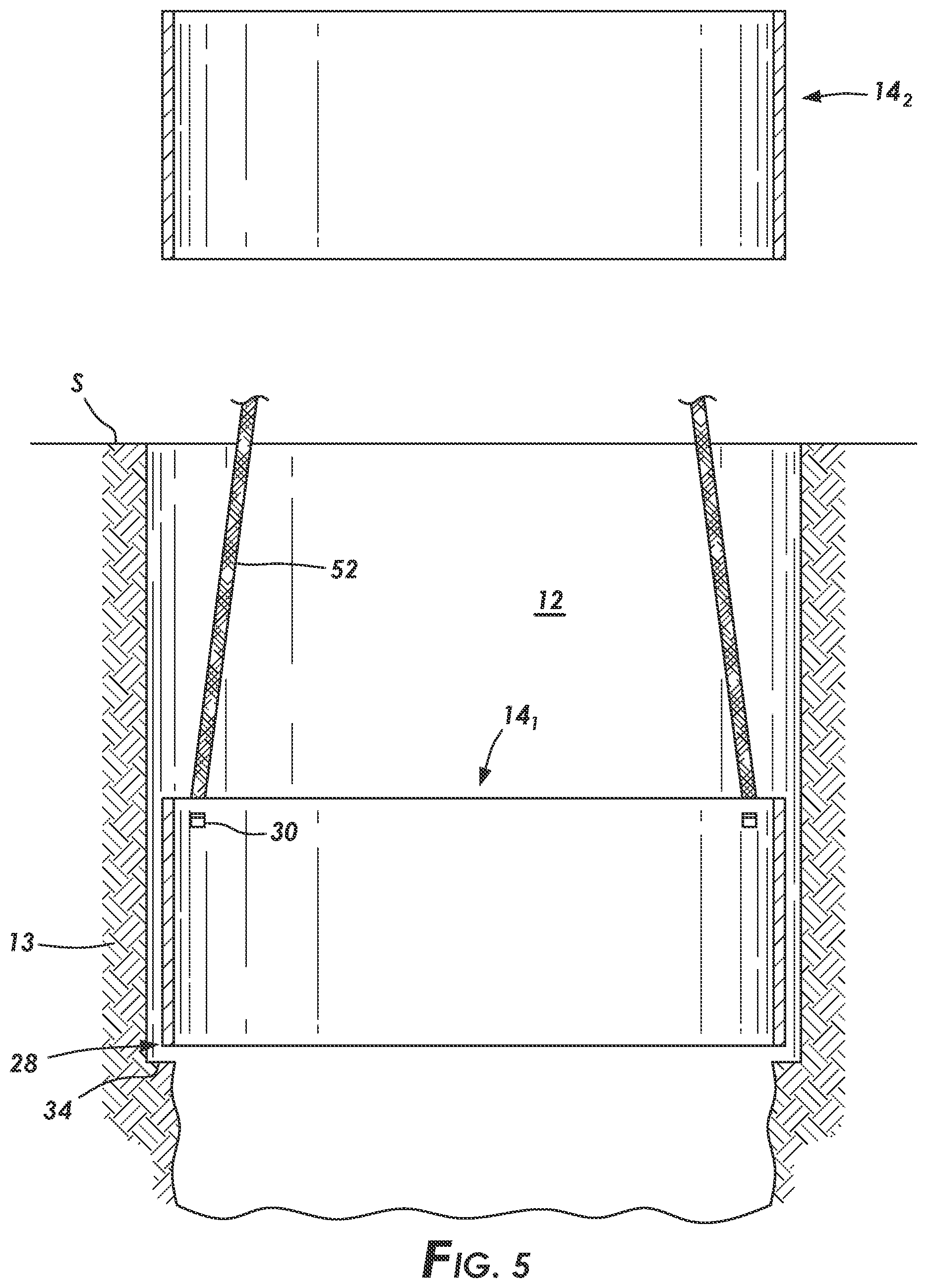 Patent US12305464 Figure 5 – Well cellar with closed contour structured wall