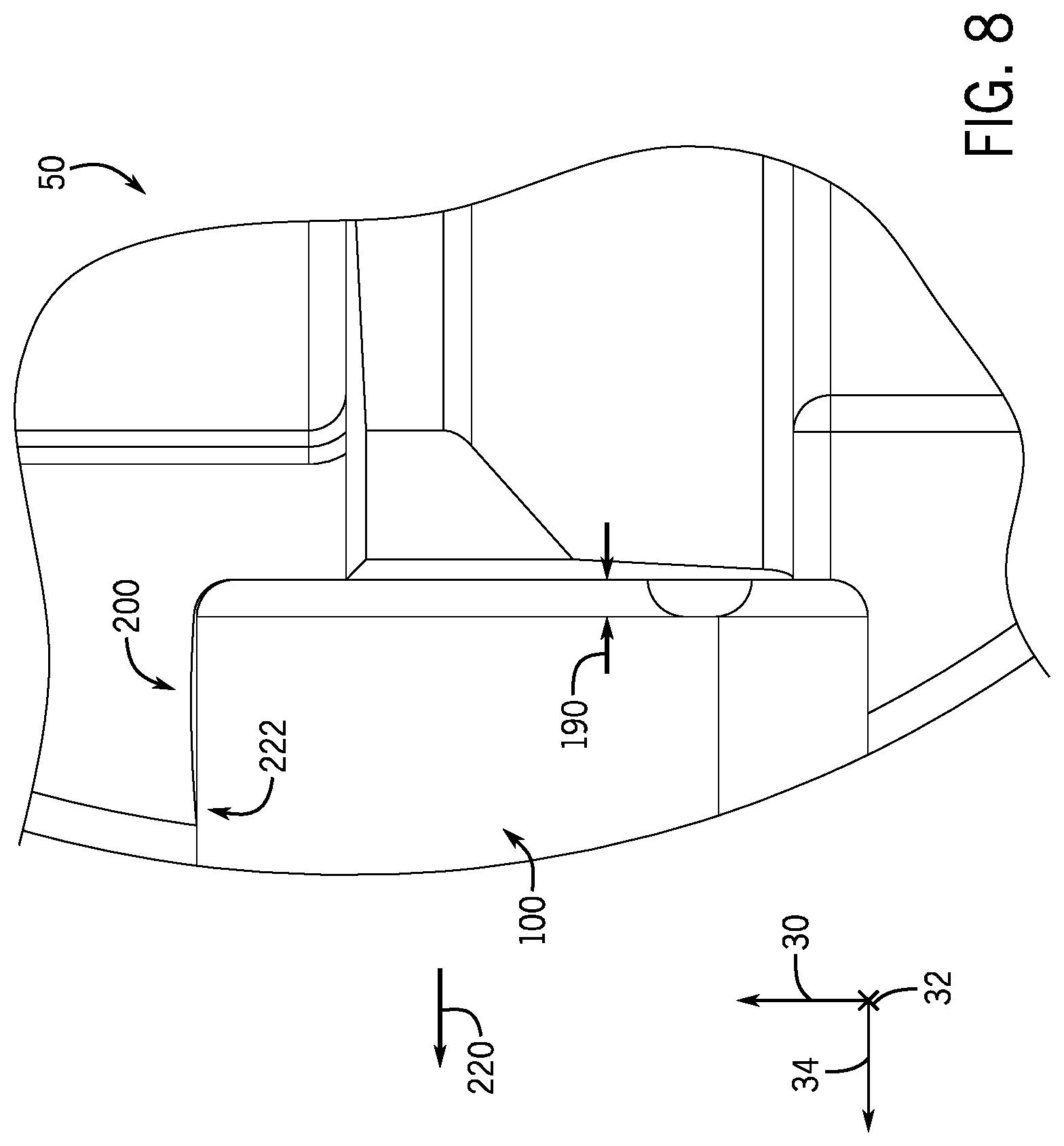 Patent US12305468 Figure 8 – Side packer for a blowout preventer