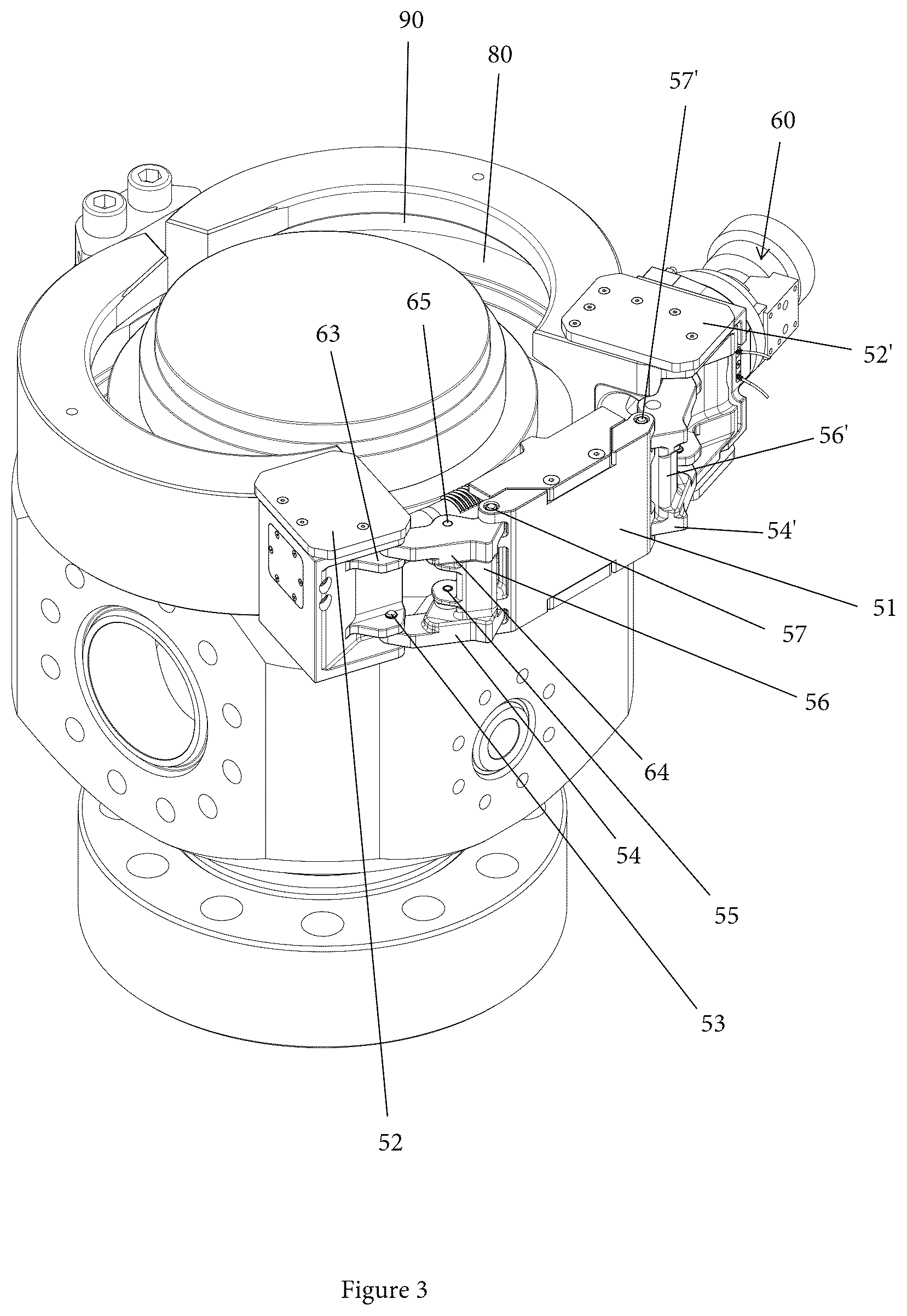 Patent US12305469 Figure 3 – Powered clamp closure mechanism