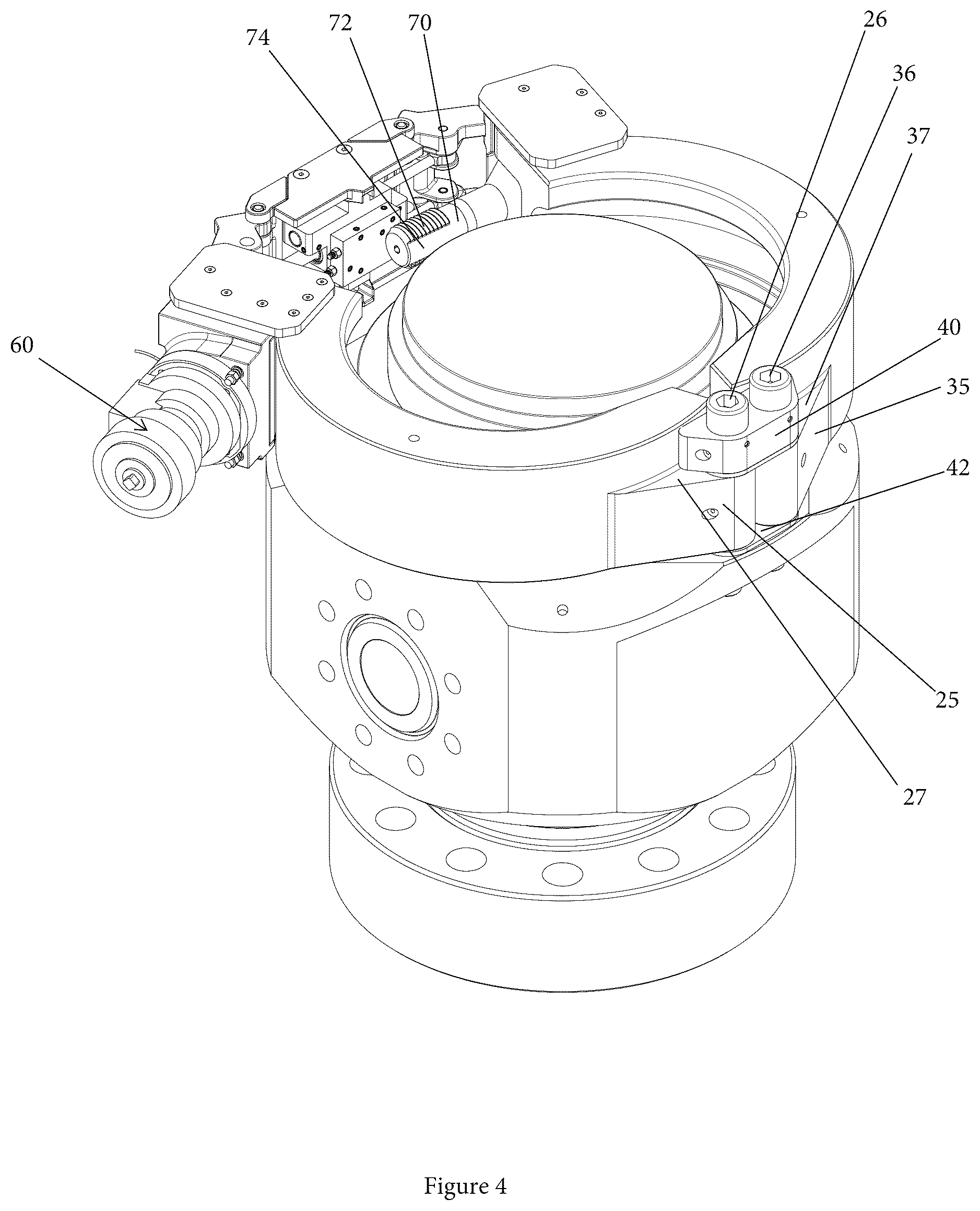 Patent US12305469 Figure 4 – Powered clamp closure mechanism