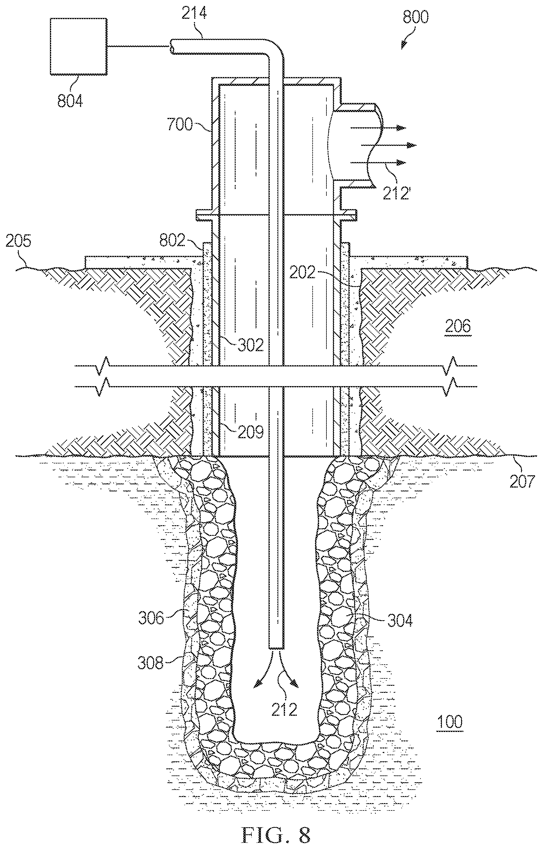 Patent US12305486 Figure 10 – Wellbore for extracting heat from magma bodies