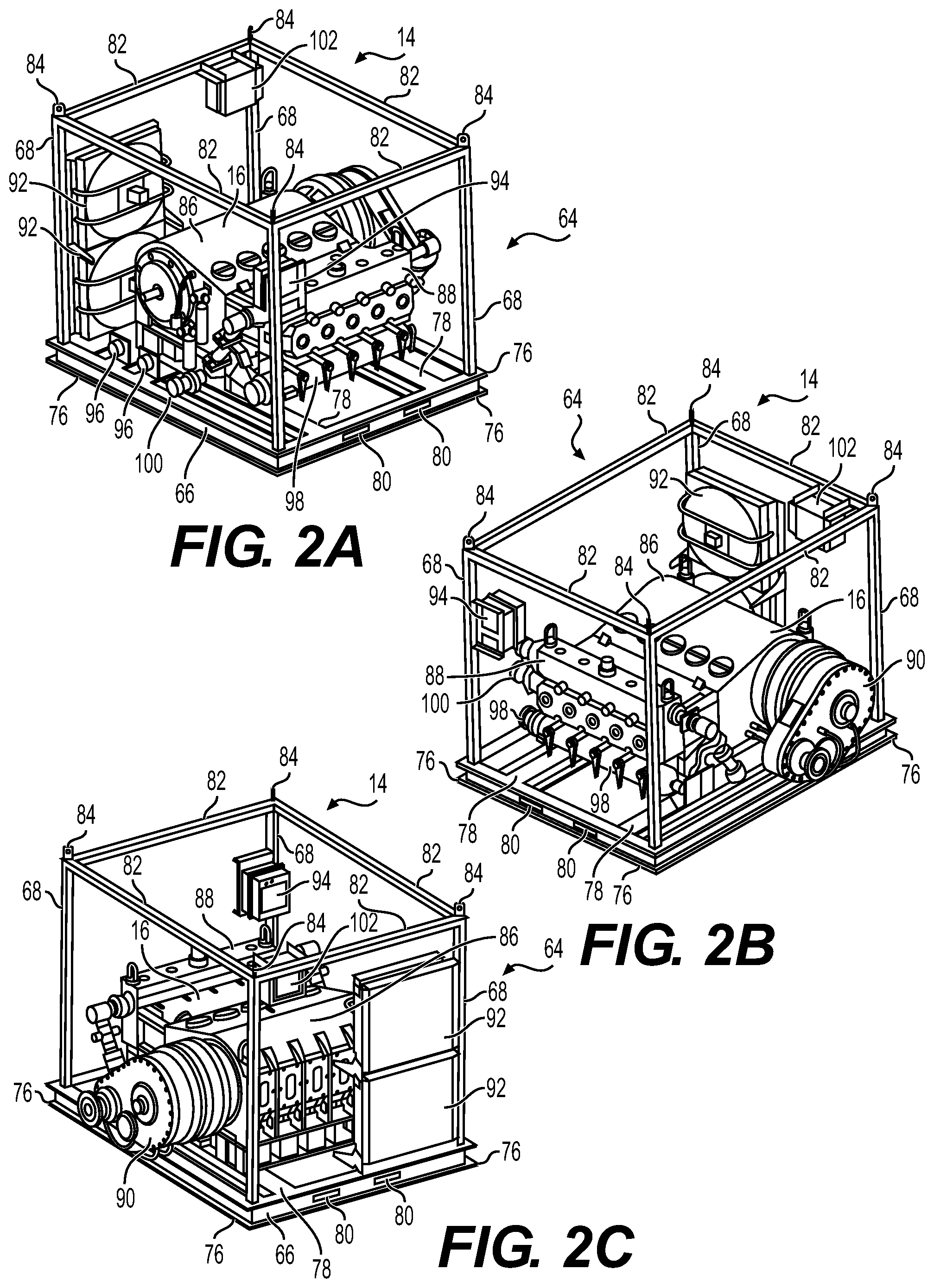 Patent US12305495 Figure 2 – Systems and methods for exchanging fracturing components of a hydraulic fracturing unit