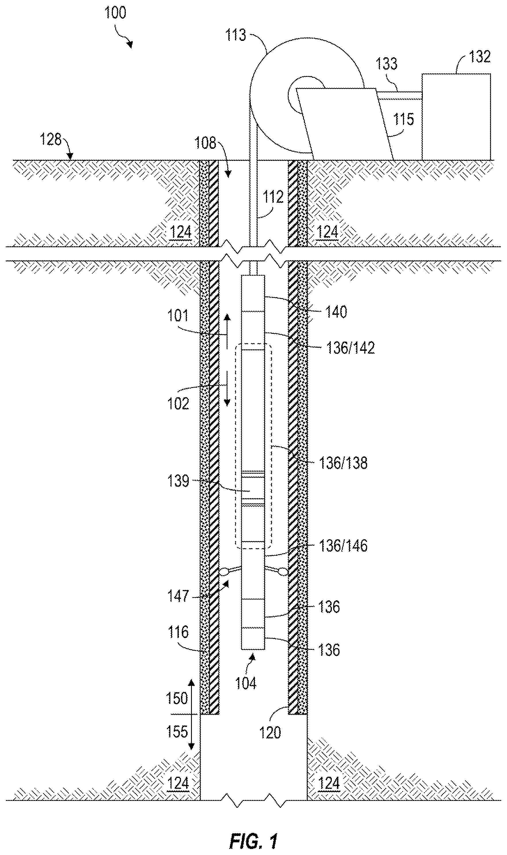 Patent US12305503 Figure 1 – Fluid sealing for downhole acoustic measurement tool