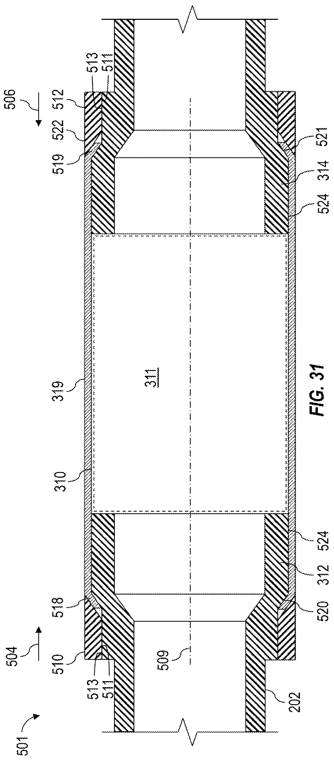 Patent US12305503 Figure 7 – Fluid sealing for downhole acoustic measurement tool