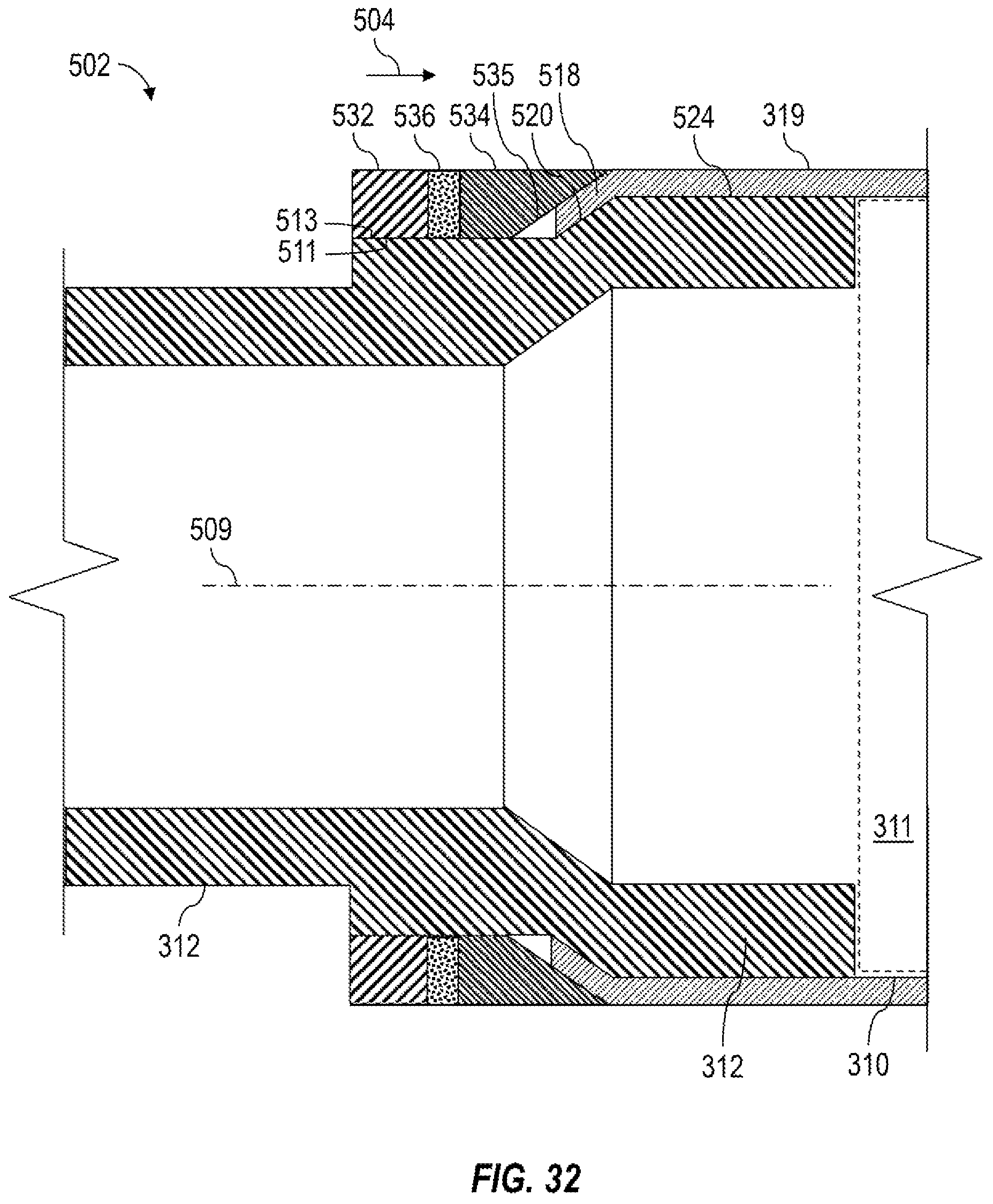 Patent US12305503 Figure 8 – Fluid sealing for downhole acoustic measurement tool