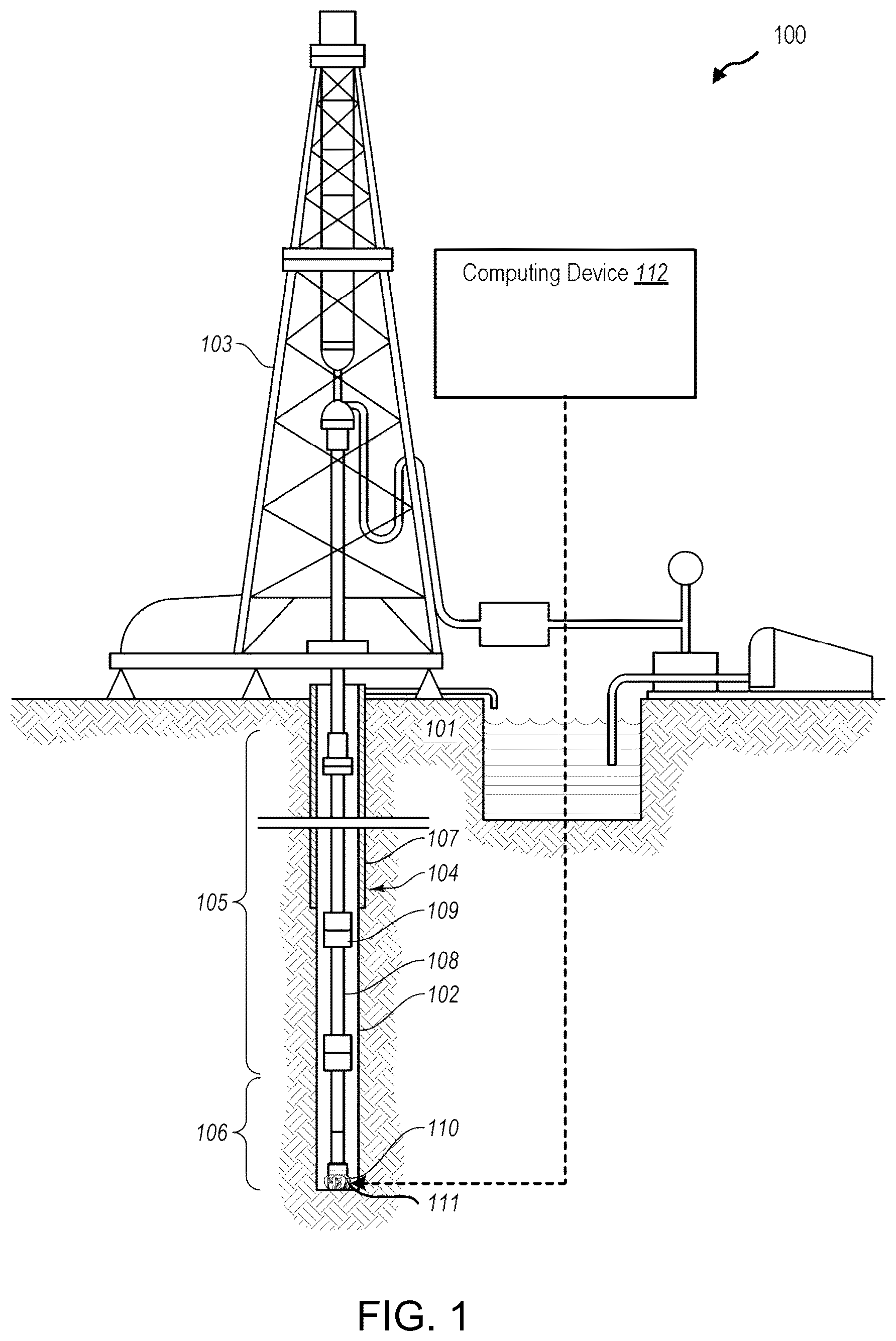 Patent US12305506 Figure 1 – System, method and apparatus for estimating formation strength