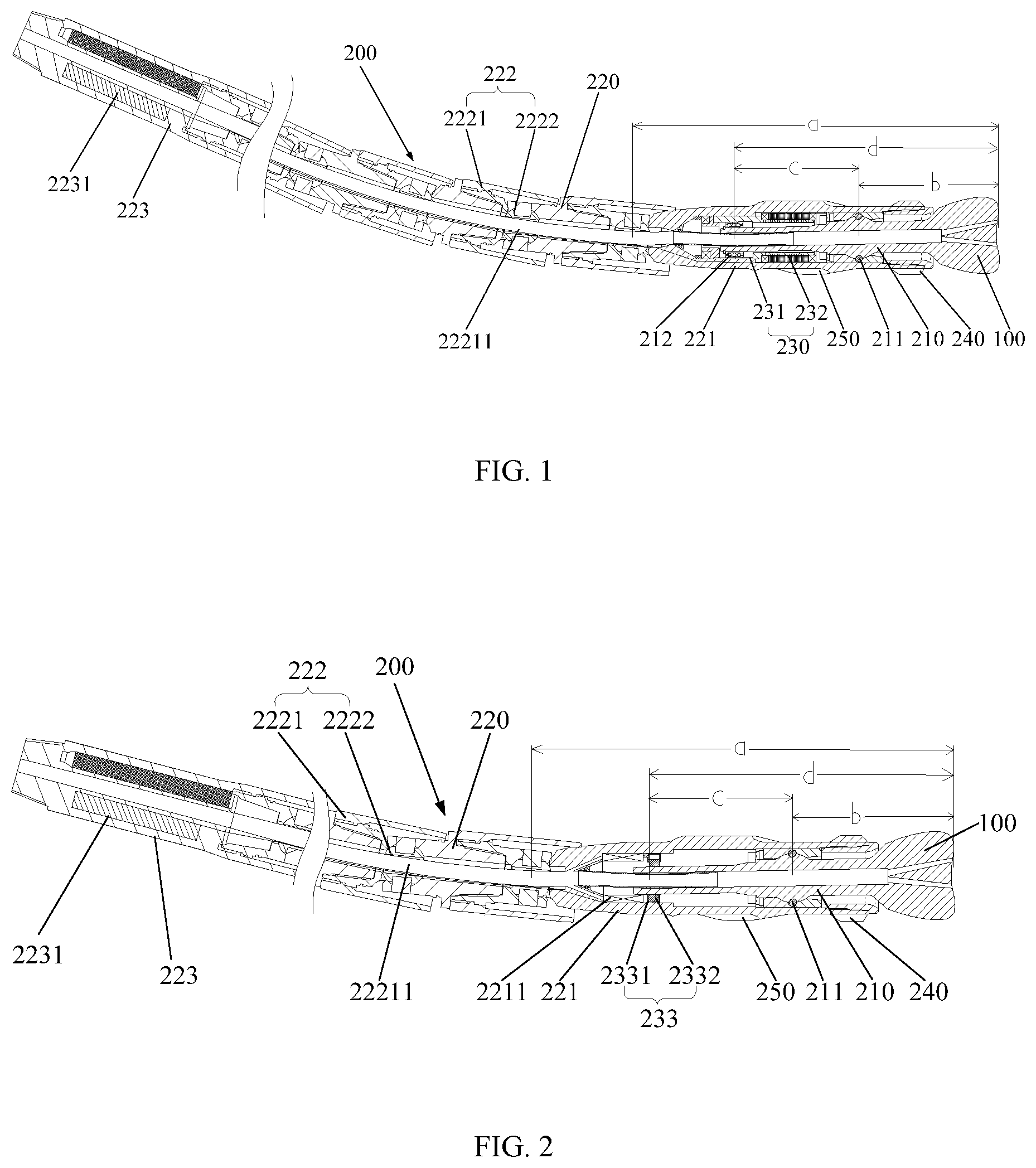 Patent US12305512 Figure 1 – Short-radius trajectory-controllable drilling tool and combined type steerable drilling tool