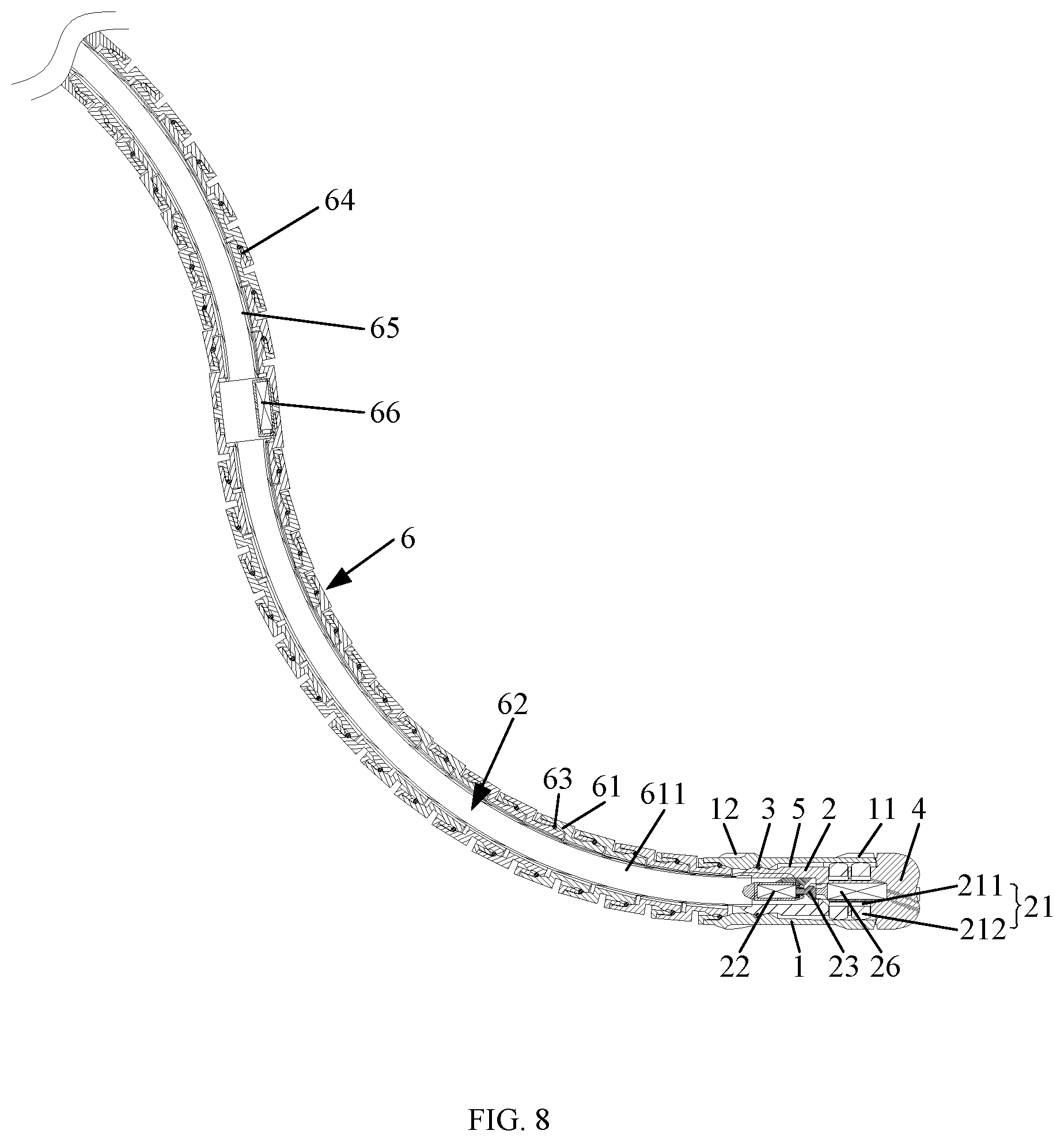 Patent US12305512 Figure 5 – Short-radius trajectory-controllable drilling tool and combined type steerable drilling tool