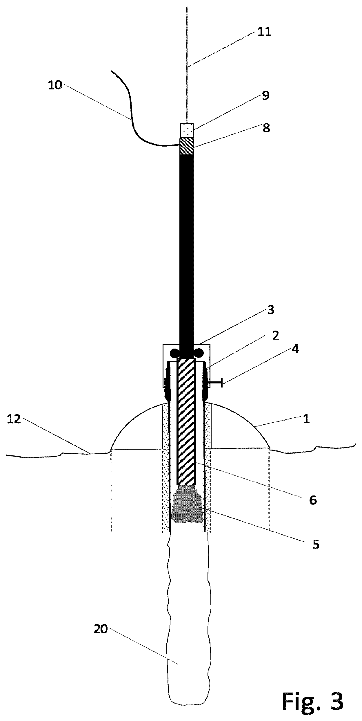 Patent US12305513 Figure 4 – Rigless drilling and wellhead installation