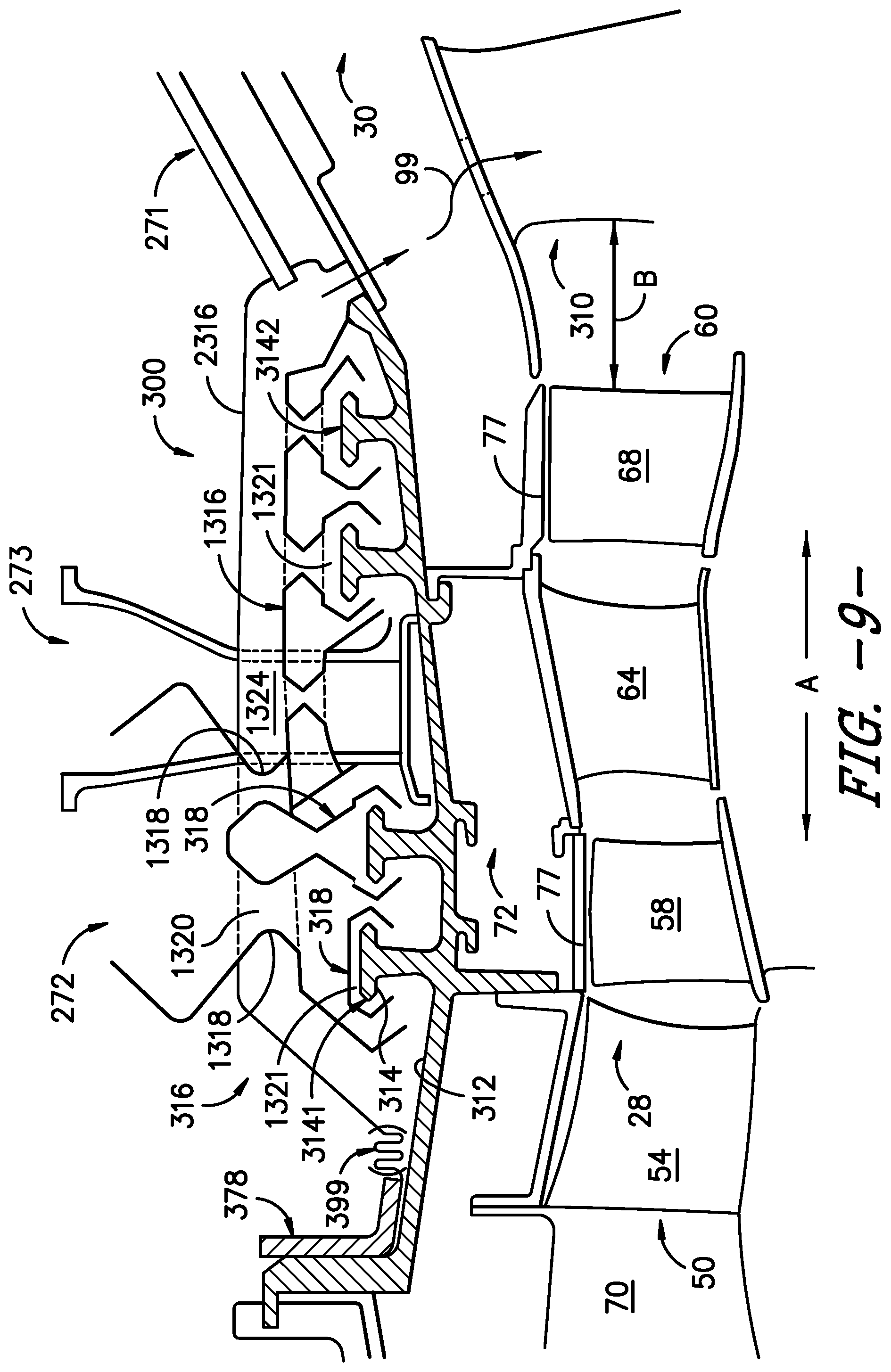 Patent US12305516 Figure 10 – Gas turbine engine with a fluid conduit system and a method of operating the same