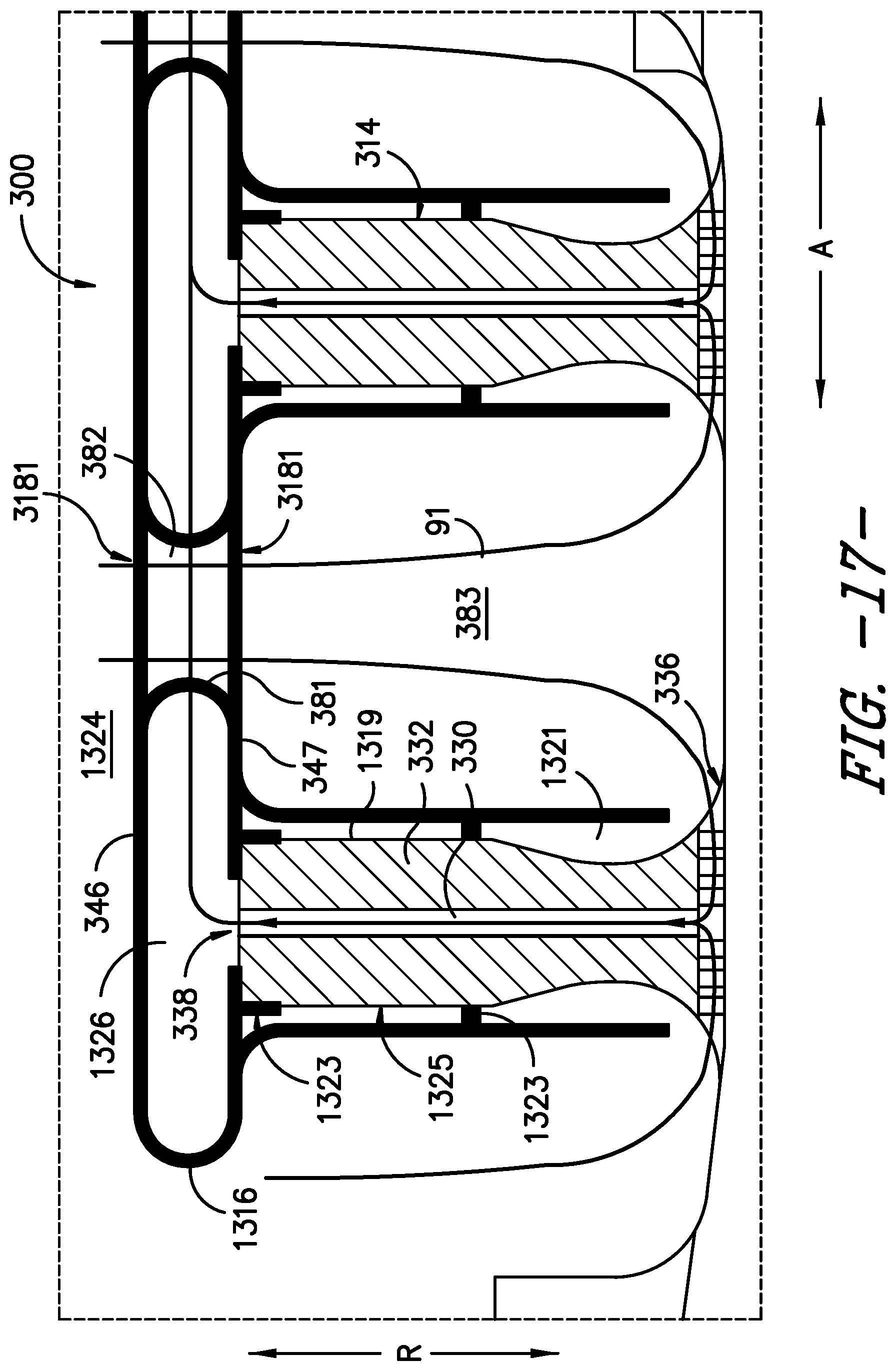 Patent US12305516 Figure 18 – Gas turbine engine with a fluid conduit system and a method of operating the same