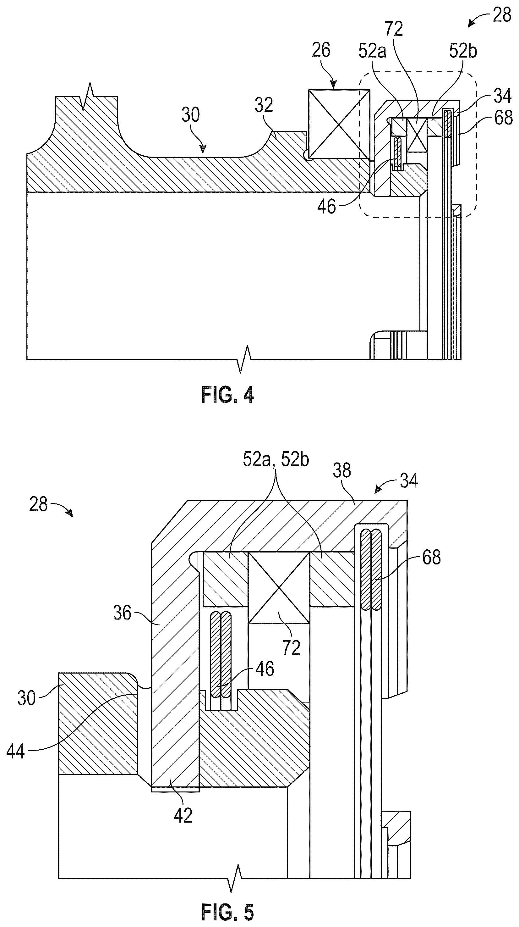 Patent US12305521 Figure 4 – Retaining ring centrifugal growth limiter
