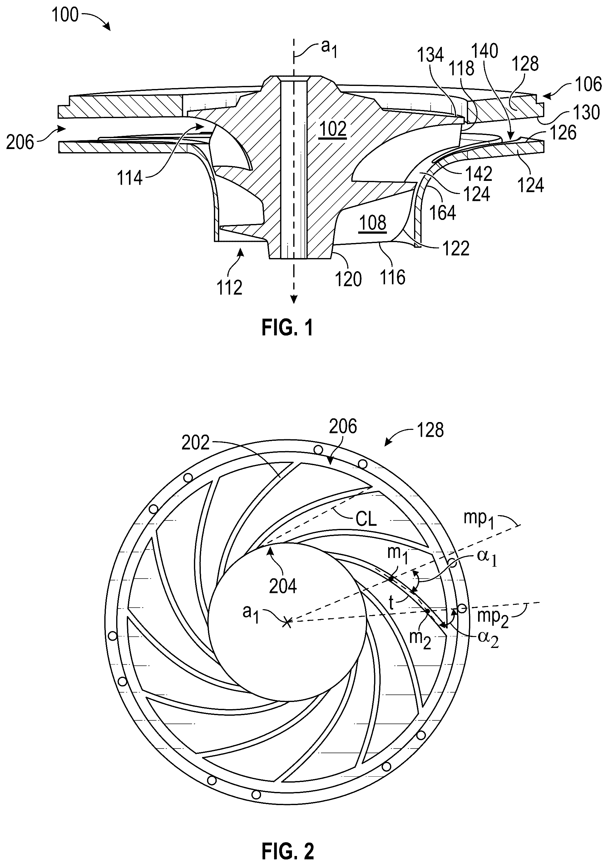 Patent US12305523 Figure 1 – Flow control structures for enhanced performance and turbomachines incorporating the same