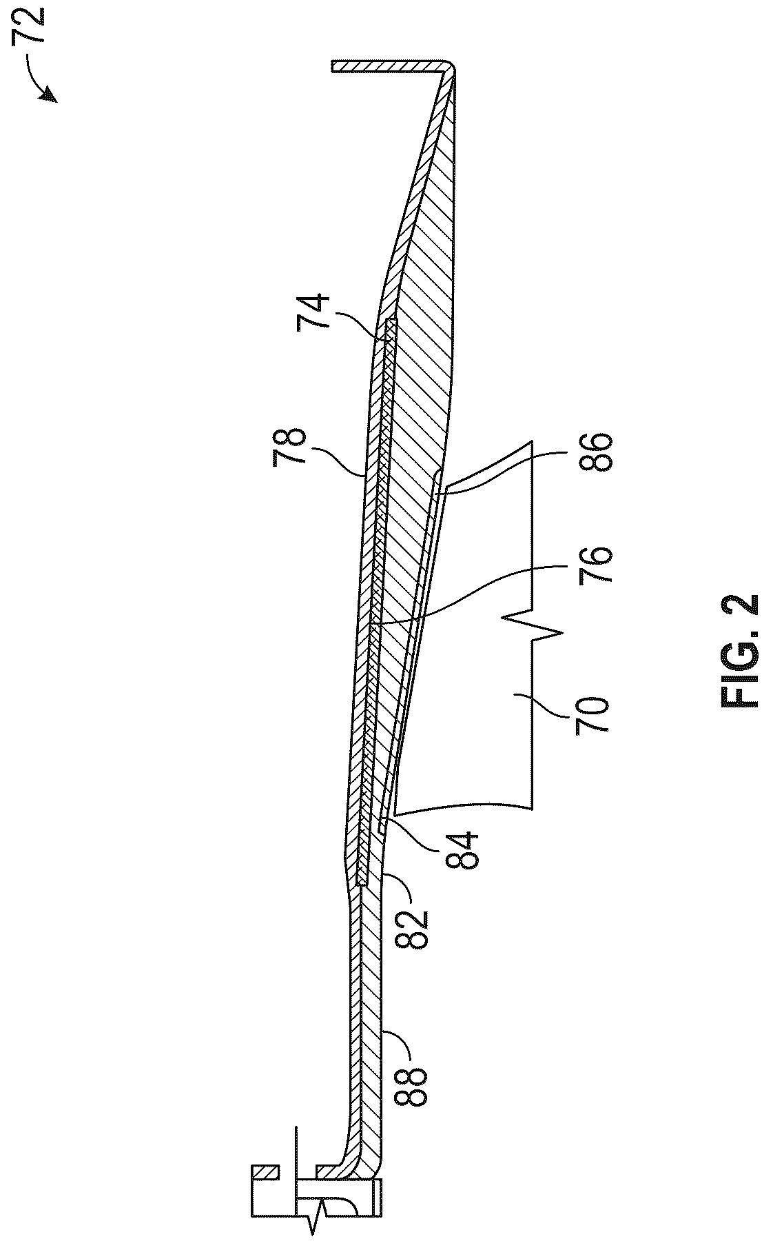 Patent US12305524 Figure 2 – Containment ring for gas turbine engine
