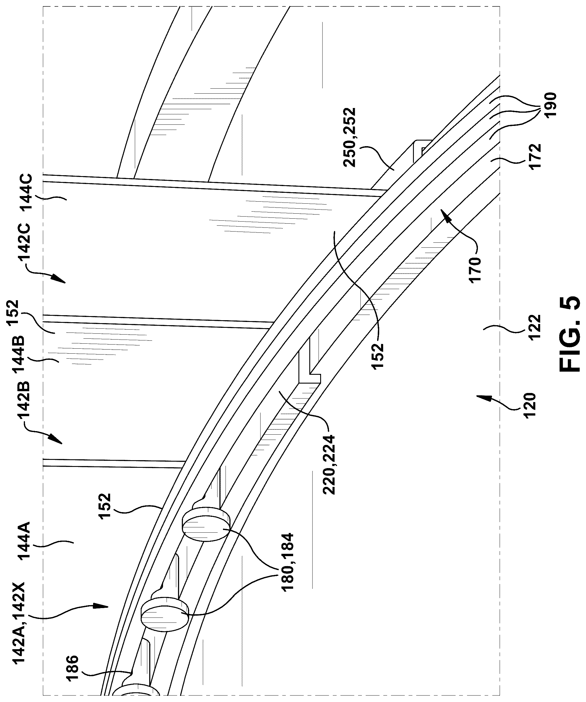 Patent US12305526 Figure 4 – Seal system using layers of seal segments forced into sealing engagement using tension cable