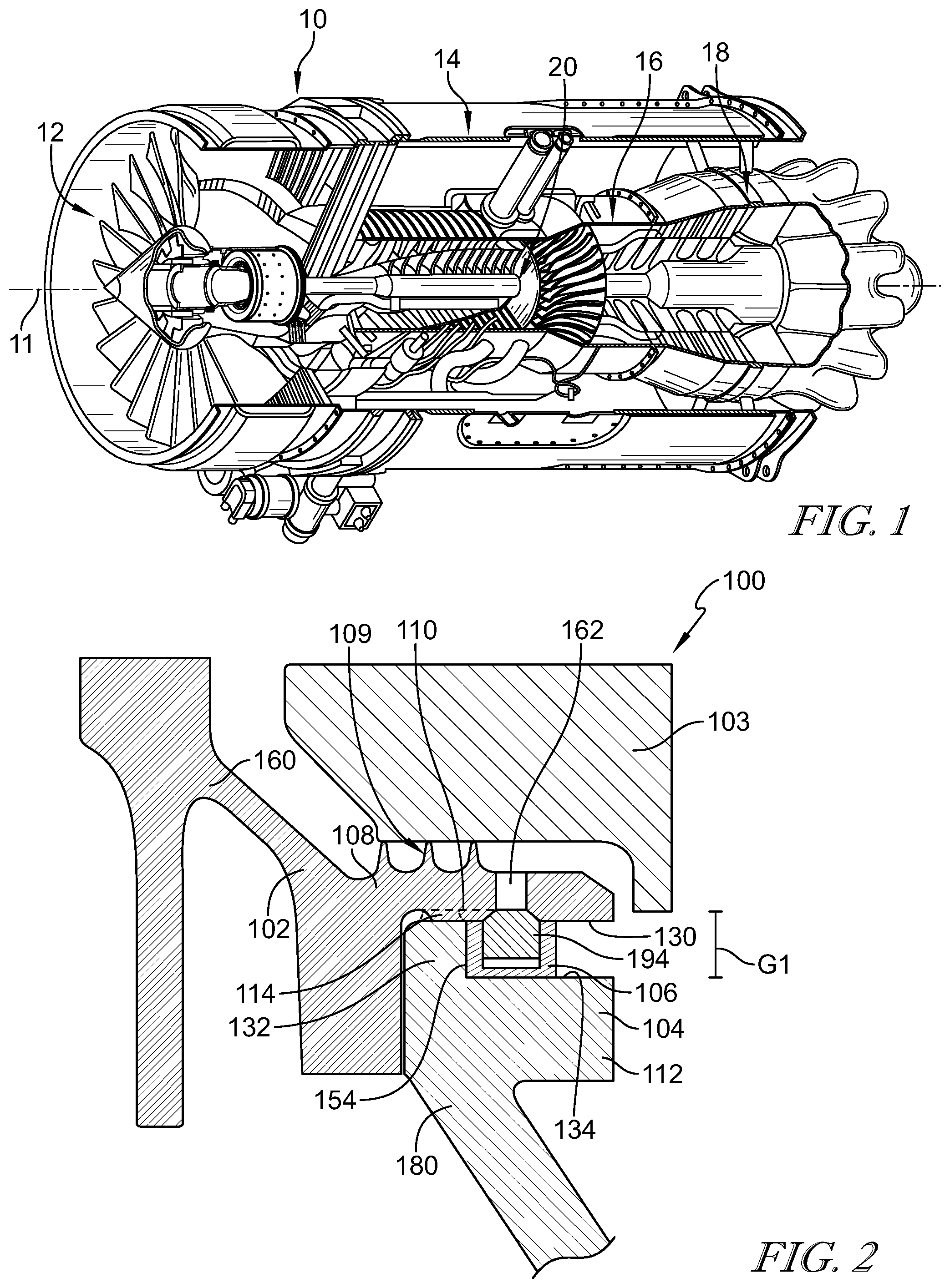Patent US12305528 Figure 1 – Rotor assembly for gas turbine engines with replaceable balance weight bands