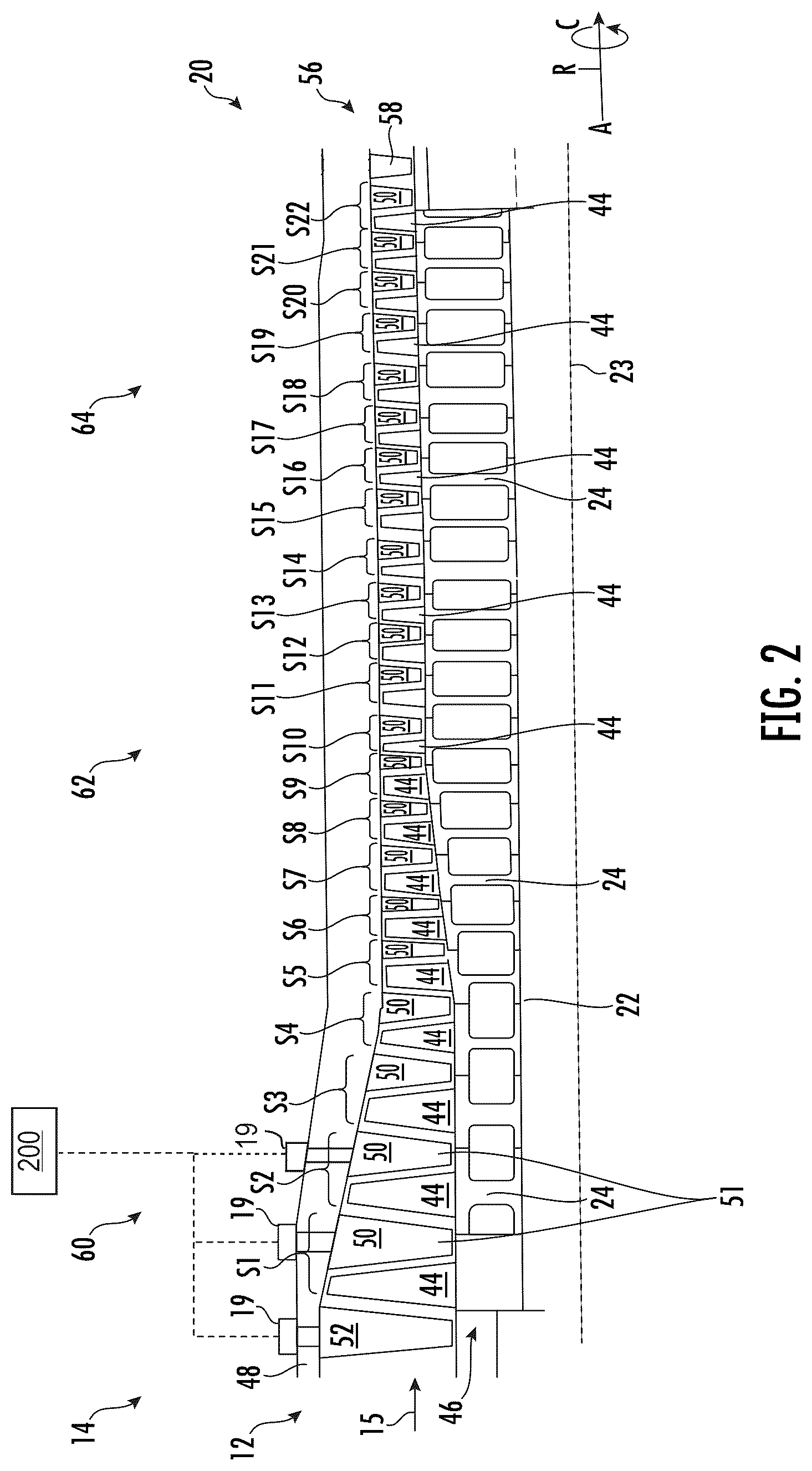 Patent US12305529 Figure 2 – Compressor stator vane airfoils