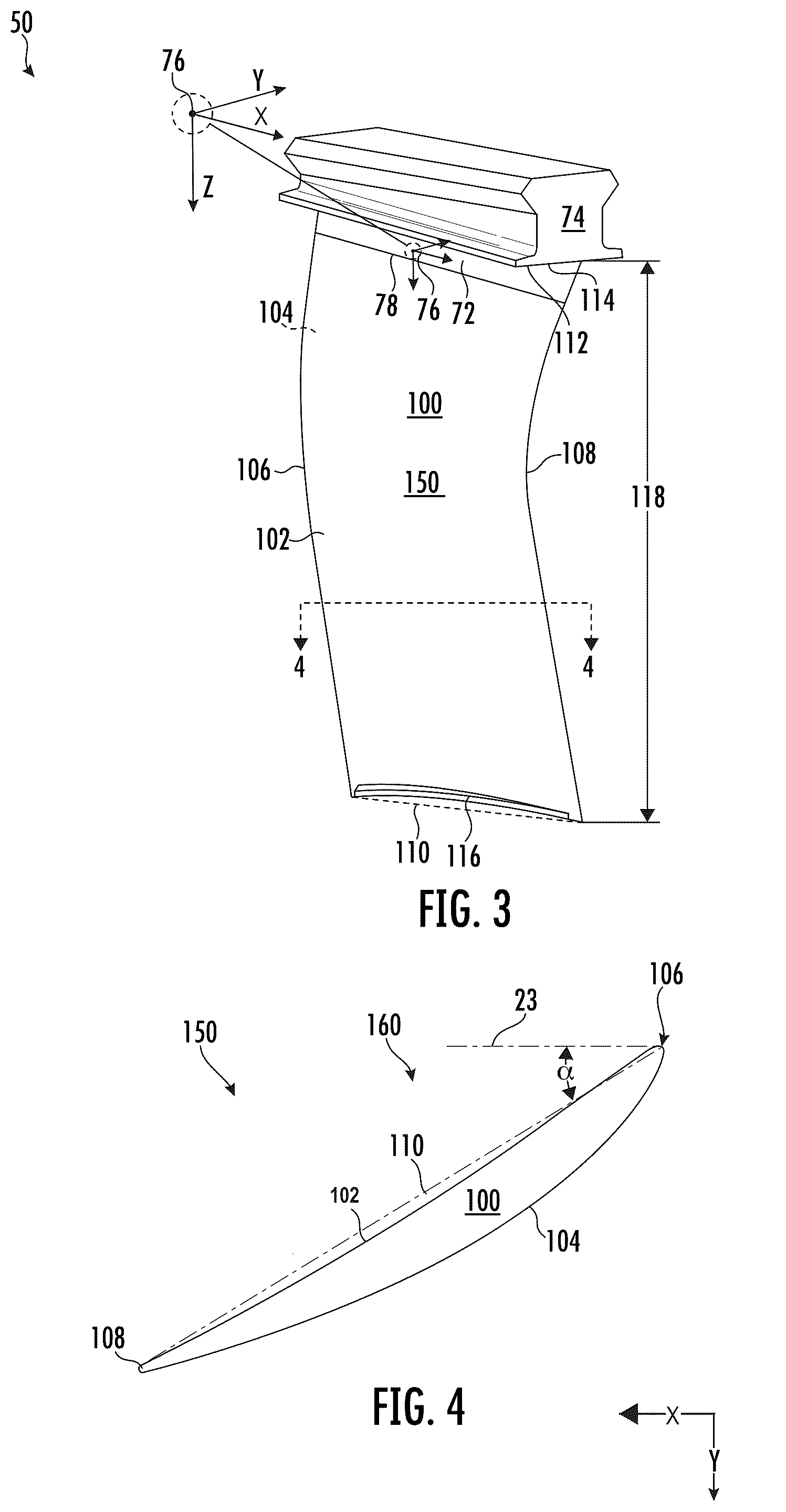 Patent US12305529 Figure 3 – Compressor stator vane airfoils