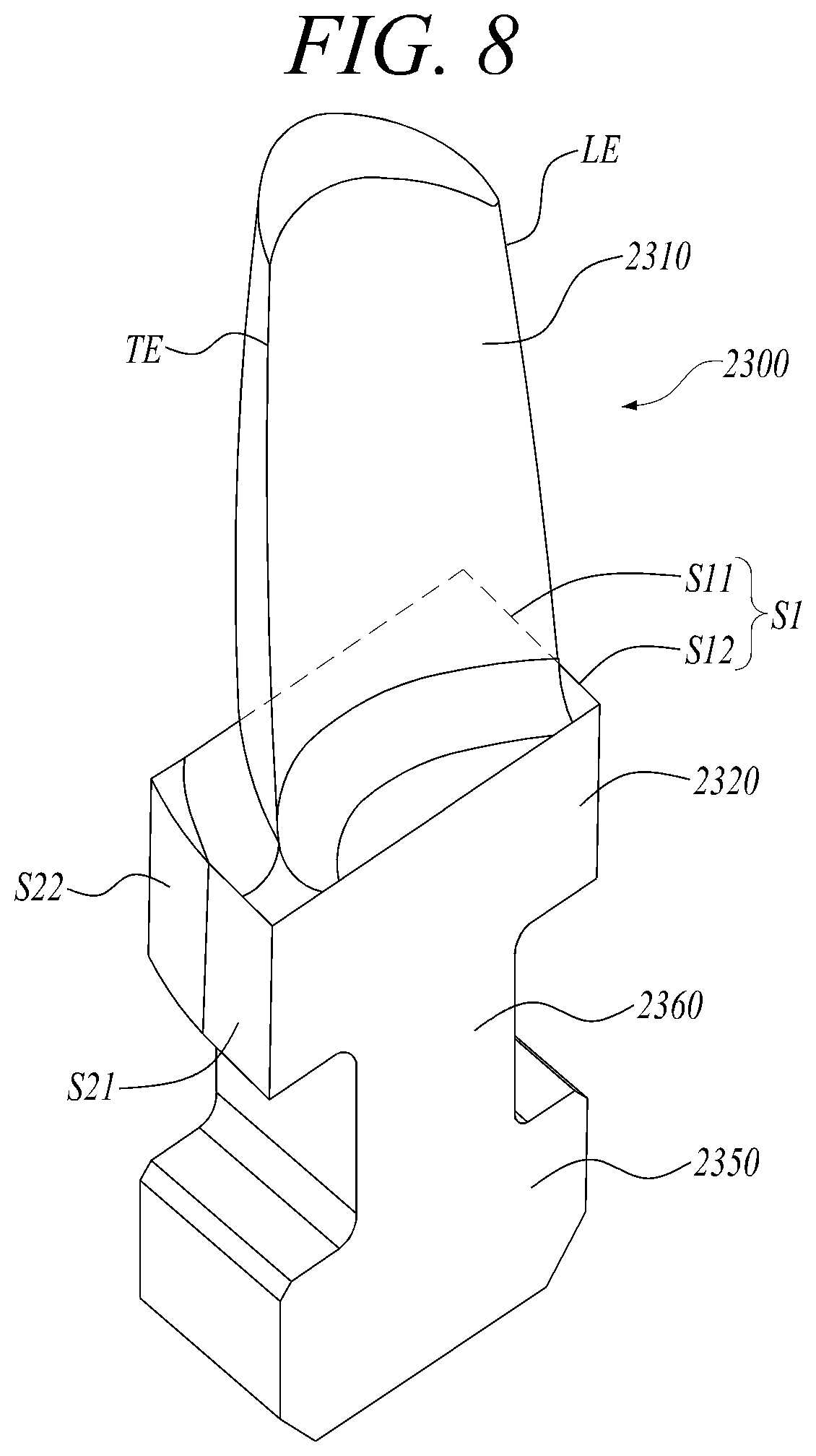 Patent US12305534 Figure 8 – Blade, rotary machine and gas turbine including same, and blade installation method