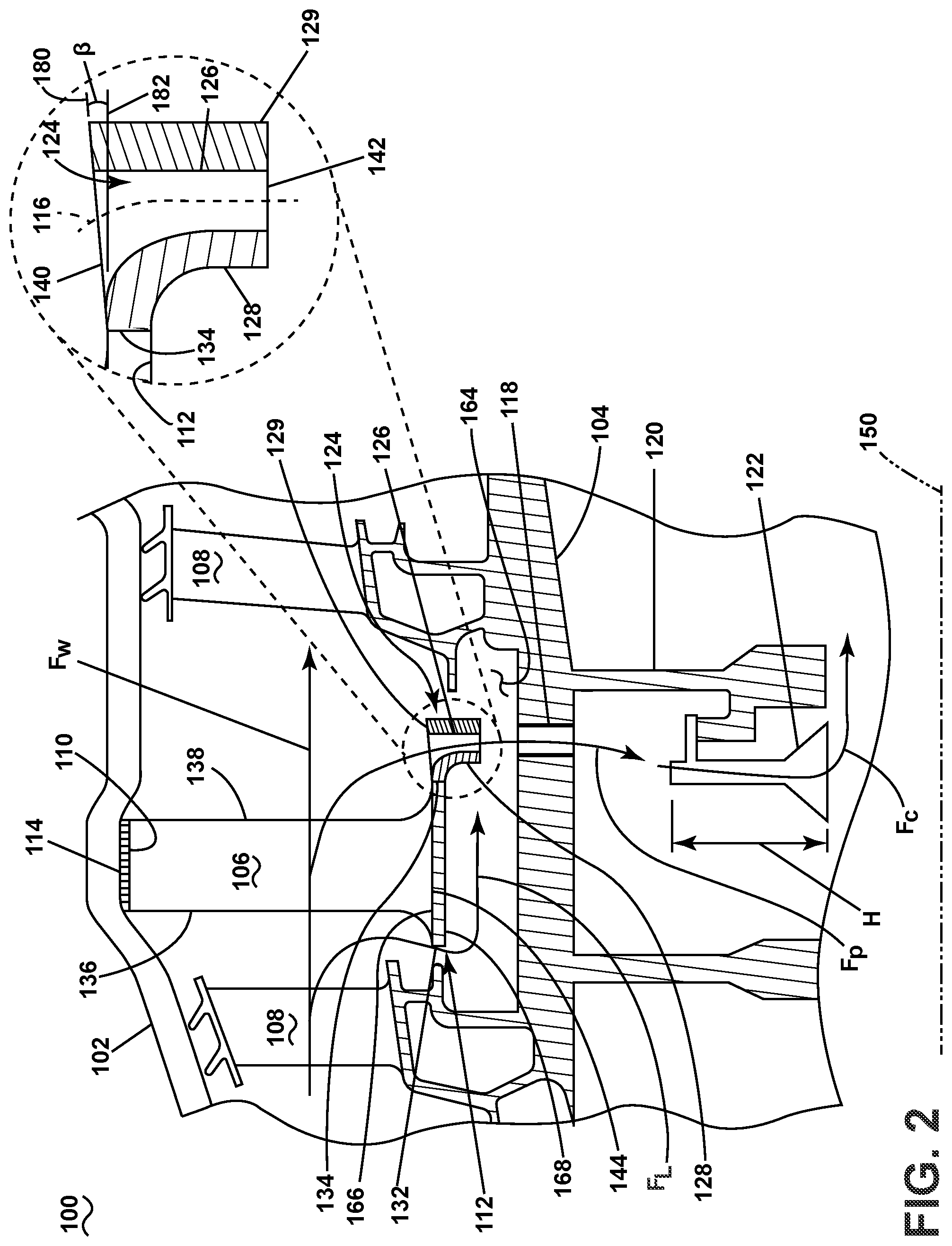 Patent US12305535 Figure 2 – Turbine engine having a compressor with an inducer