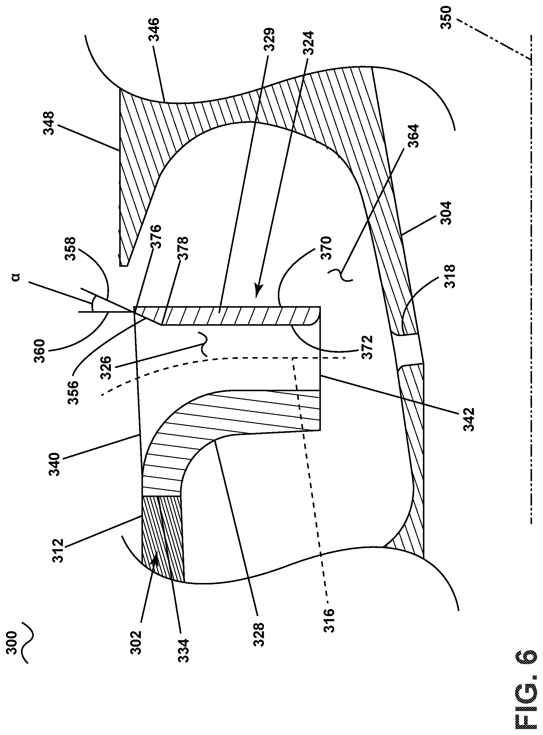 Patent US12305535 Figure 6 – Turbine engine having a compressor with an inducer
