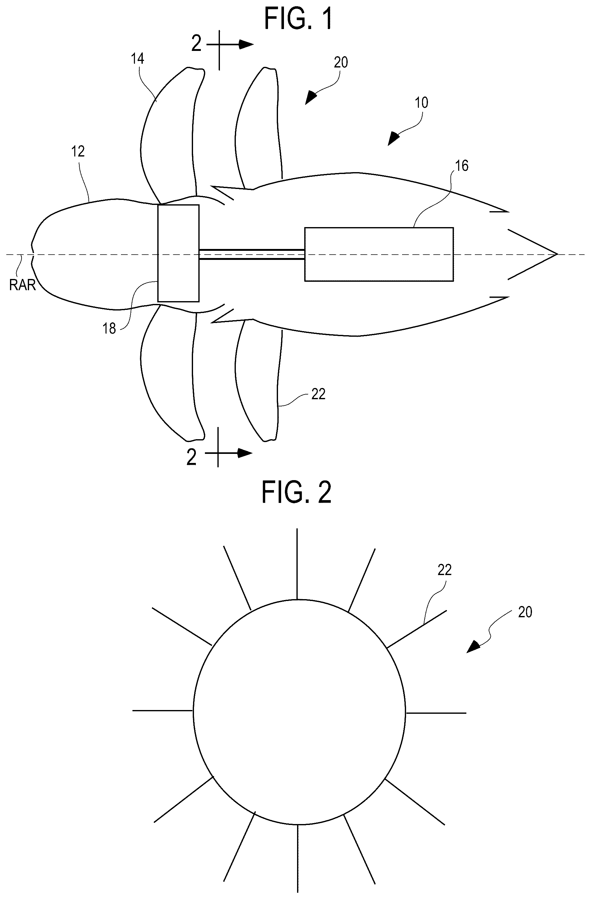 Patent US12305537 Figure 1 – Vane assembly for open fan engine